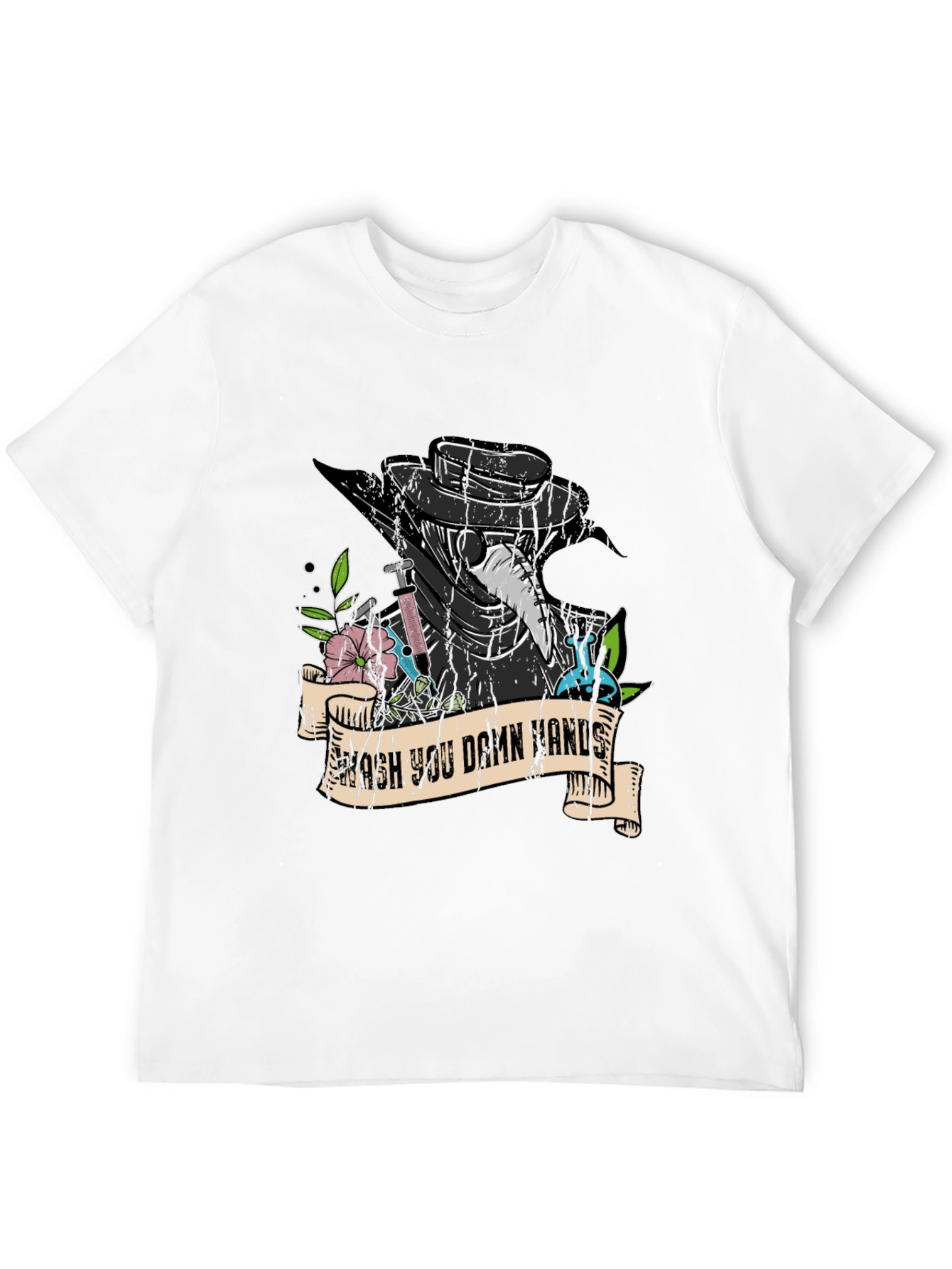 Wash Your Damn Hands Plague Doctor Graphic Tee