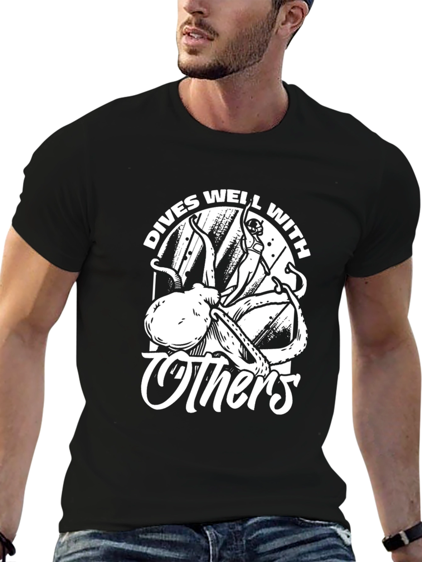 Dives Well With Others Graphic T-Shirt - Black