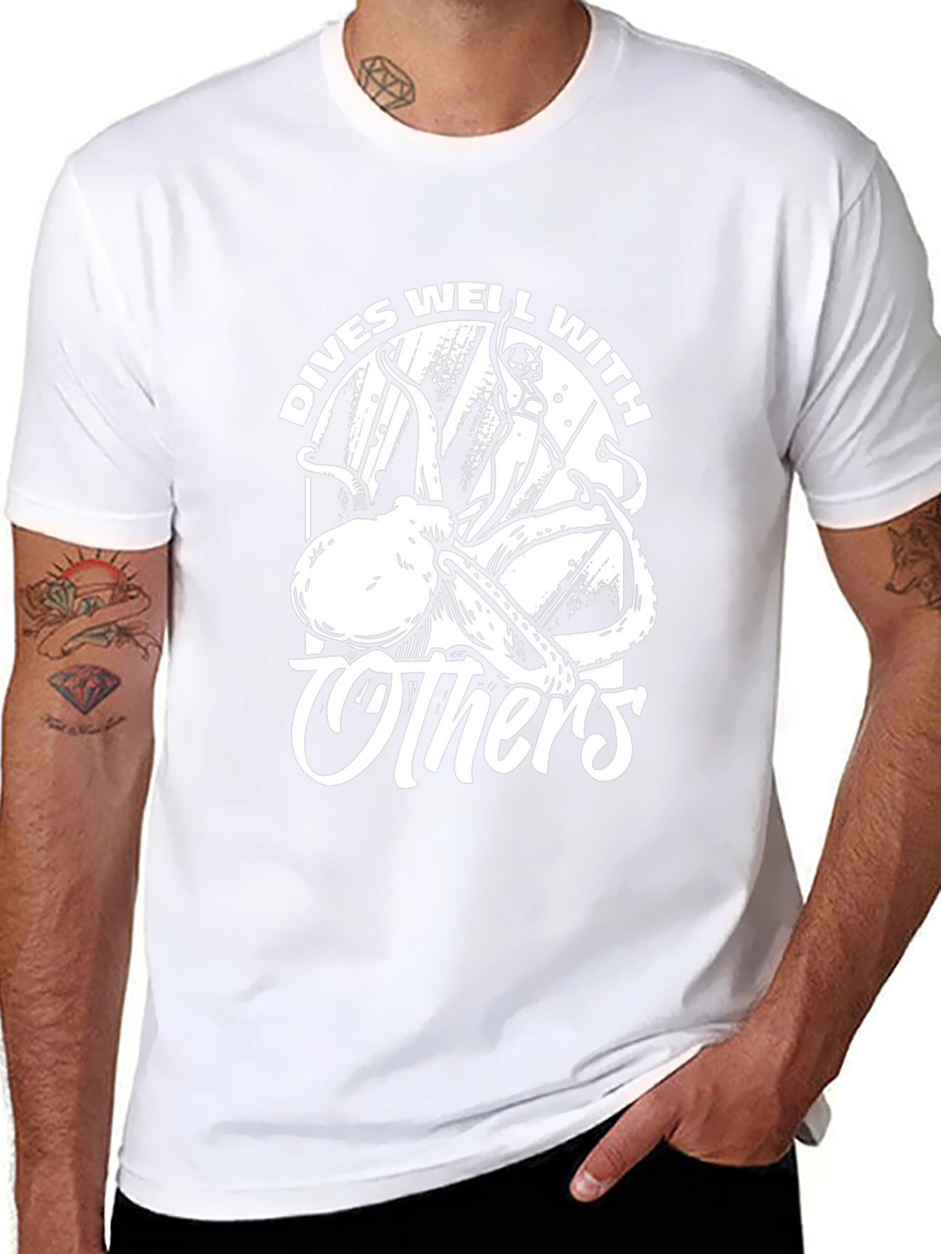 Dives Well With Others Graphic T-Shirt - Black
