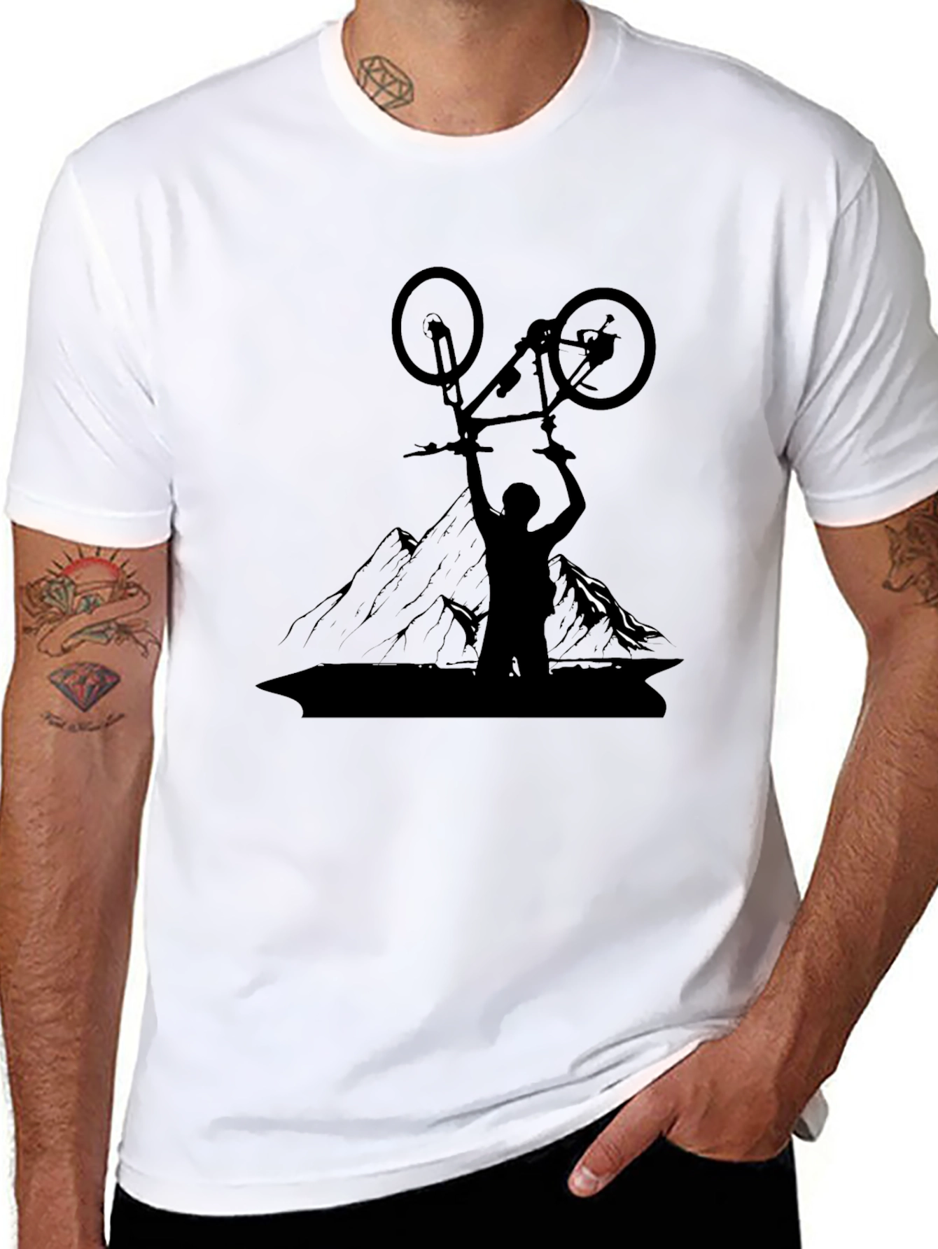 Mountain Biker Silhouette Graphic Tee