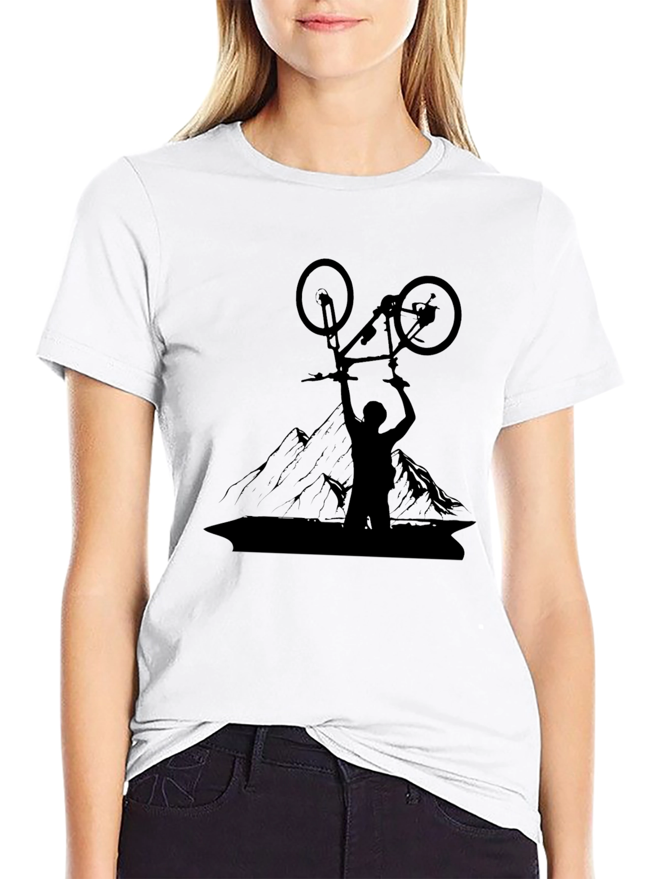 Mountain Biker Silhouette Graphic Tee