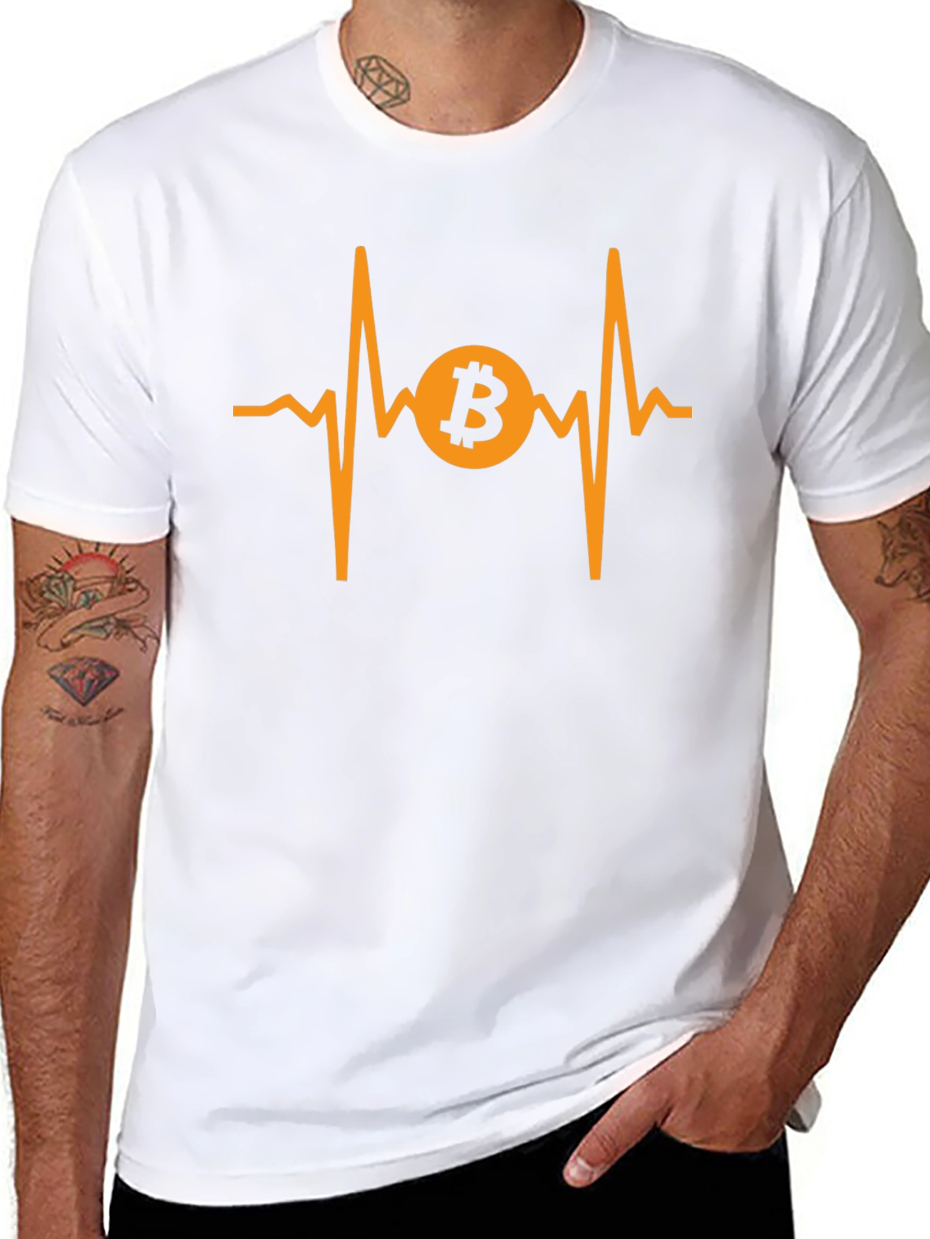 Bitcoin Heartbeat Graphic Tee - Crypto Investor Shirt