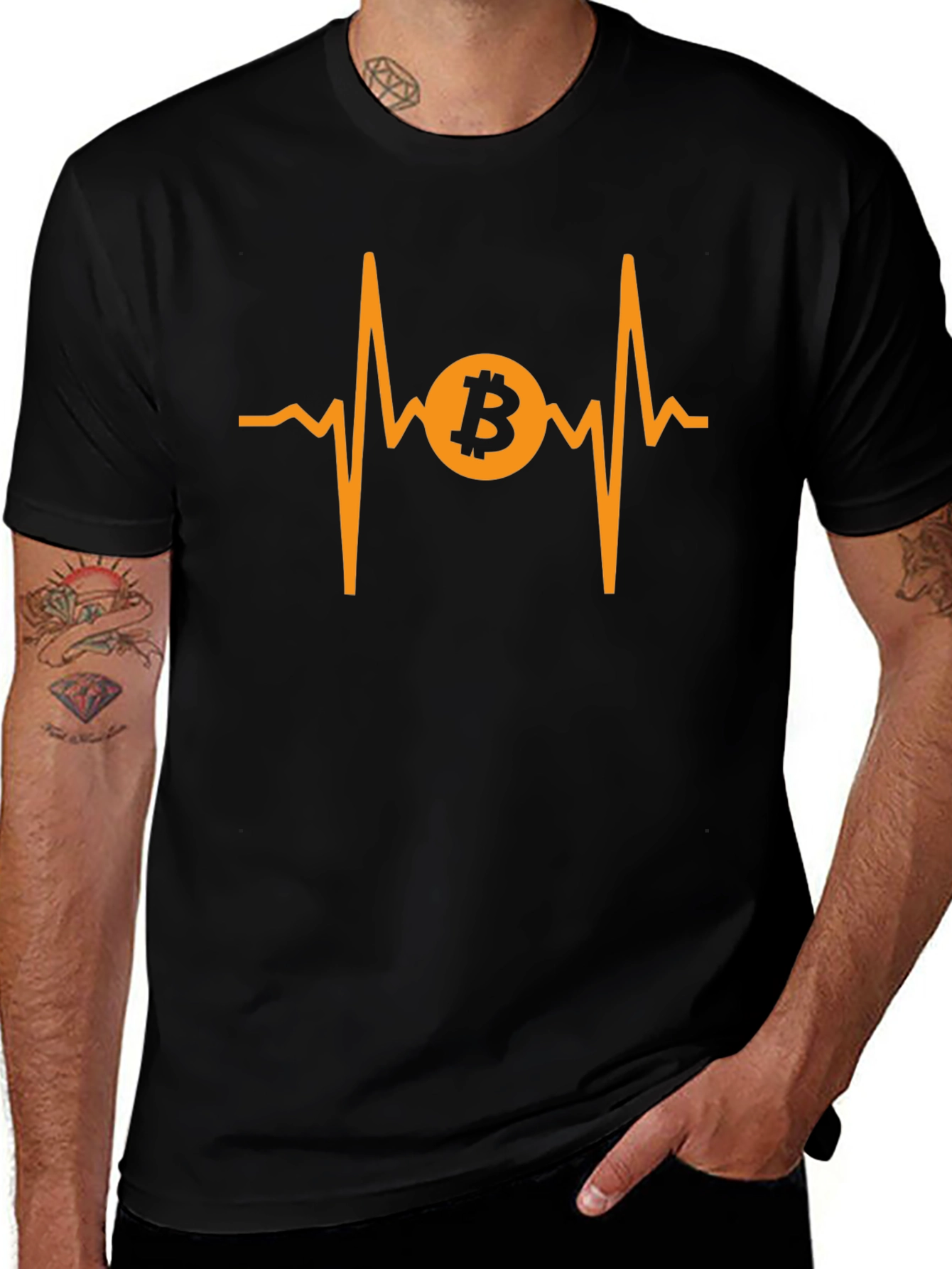 Bitcoin Heartbeat Graphic Tee - Crypto Investor Shirt