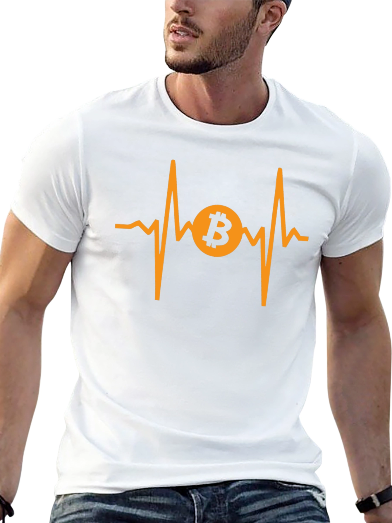 Bitcoin Heartbeat Graphic Tee - Crypto Investor Shirt