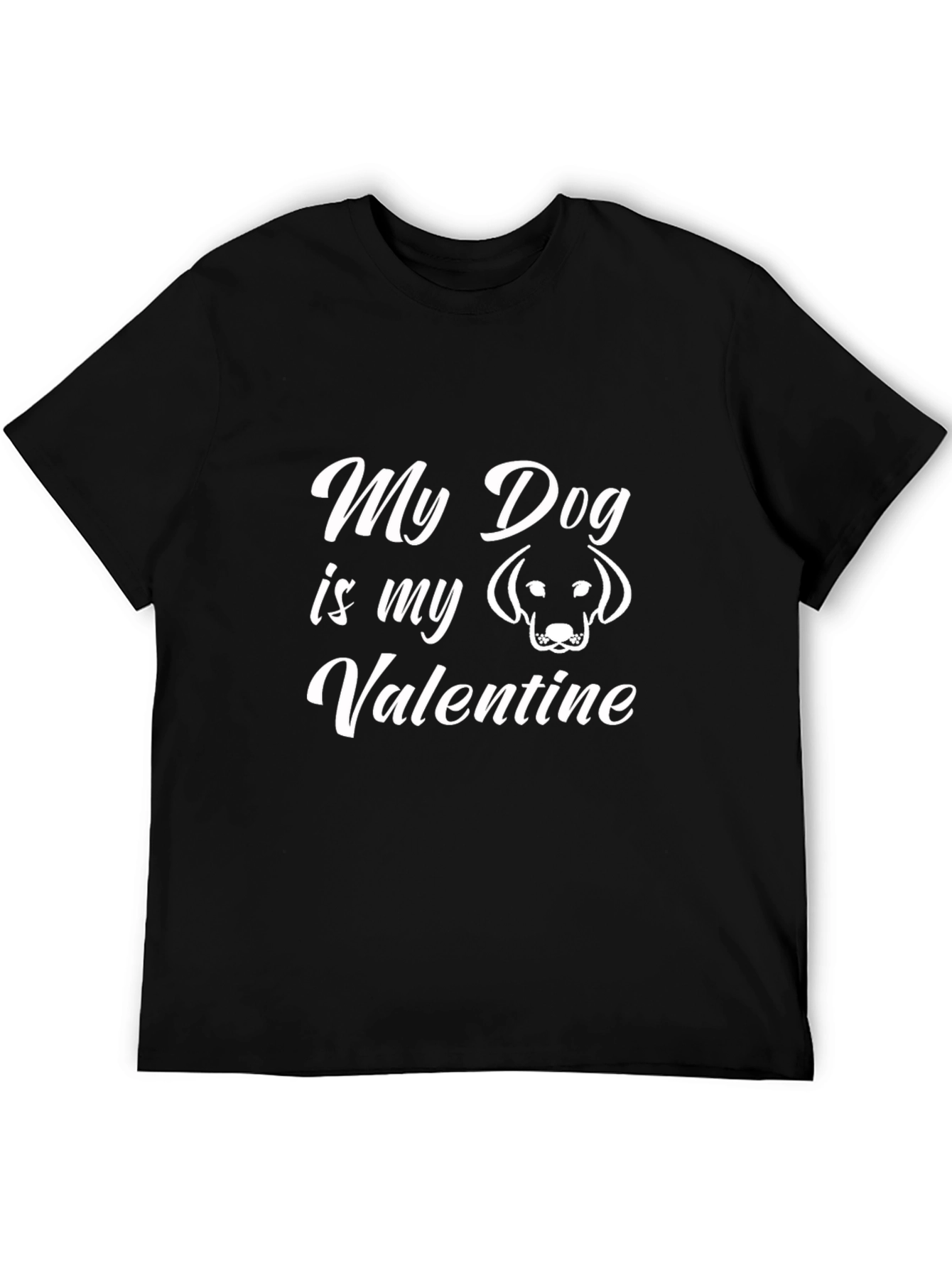 My Dog is My Valentine Black Tee
