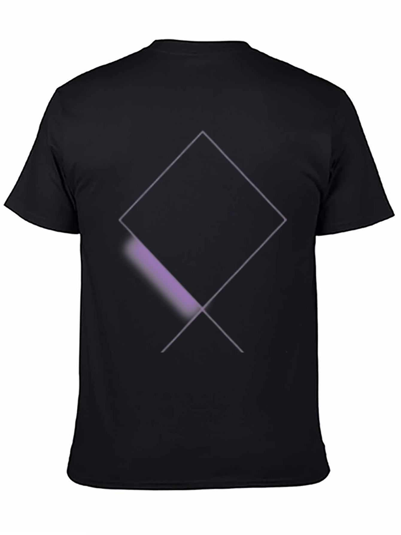 Mens Black T-Shirt with Abstract Diamond Design