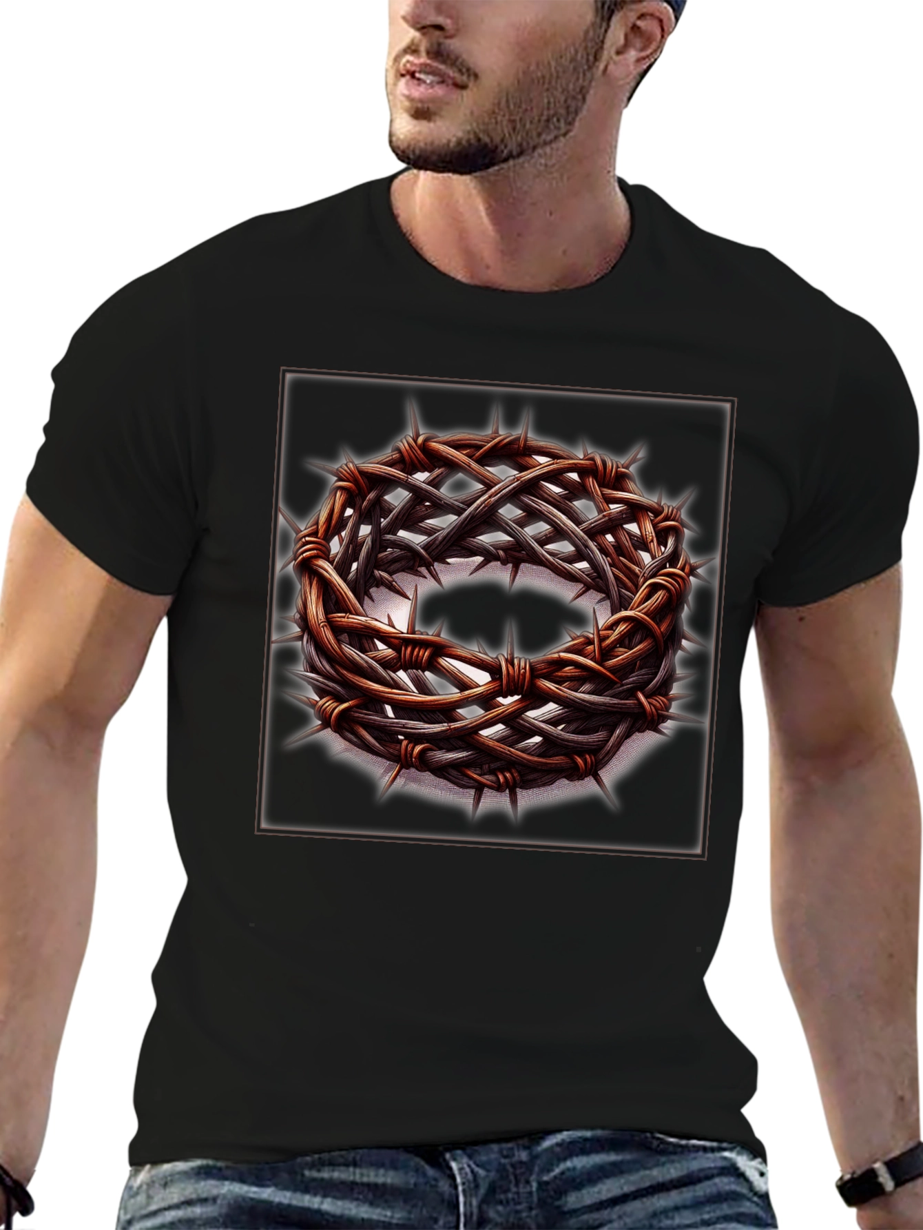 Crown of Thorns Graphic T-Shirt - Religious Apparel