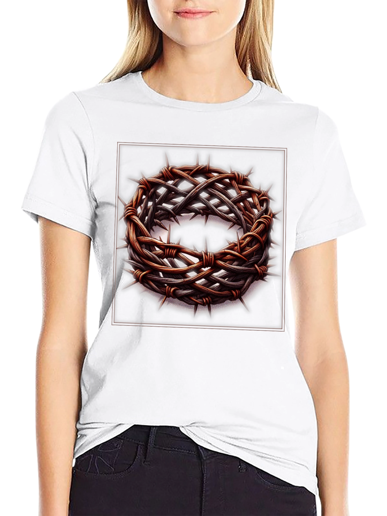 Crown of Thorns Graphic T-Shirt - Religious Apparel