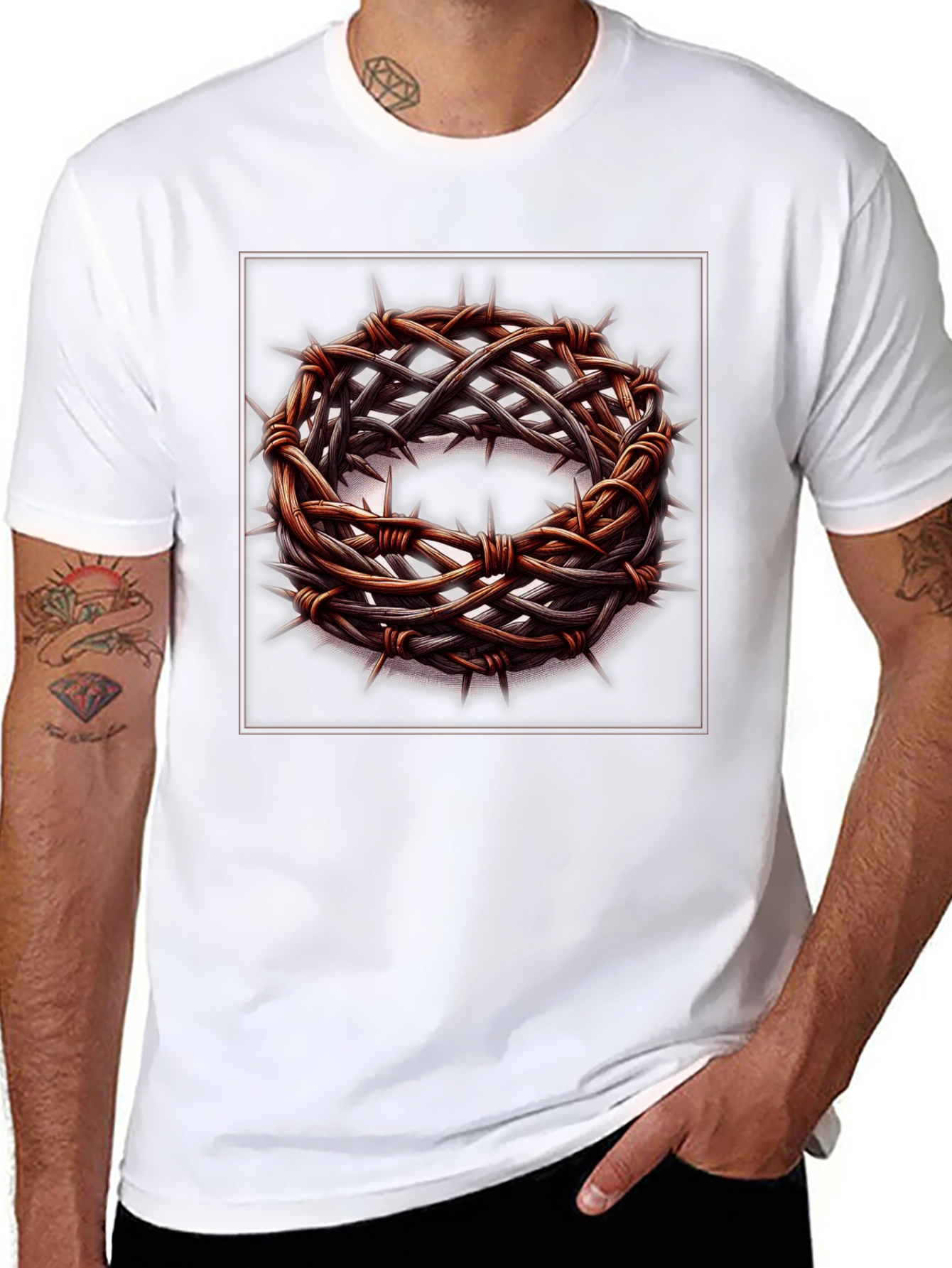 Crown of Thorns Graphic T-Shirt - Religious Apparel