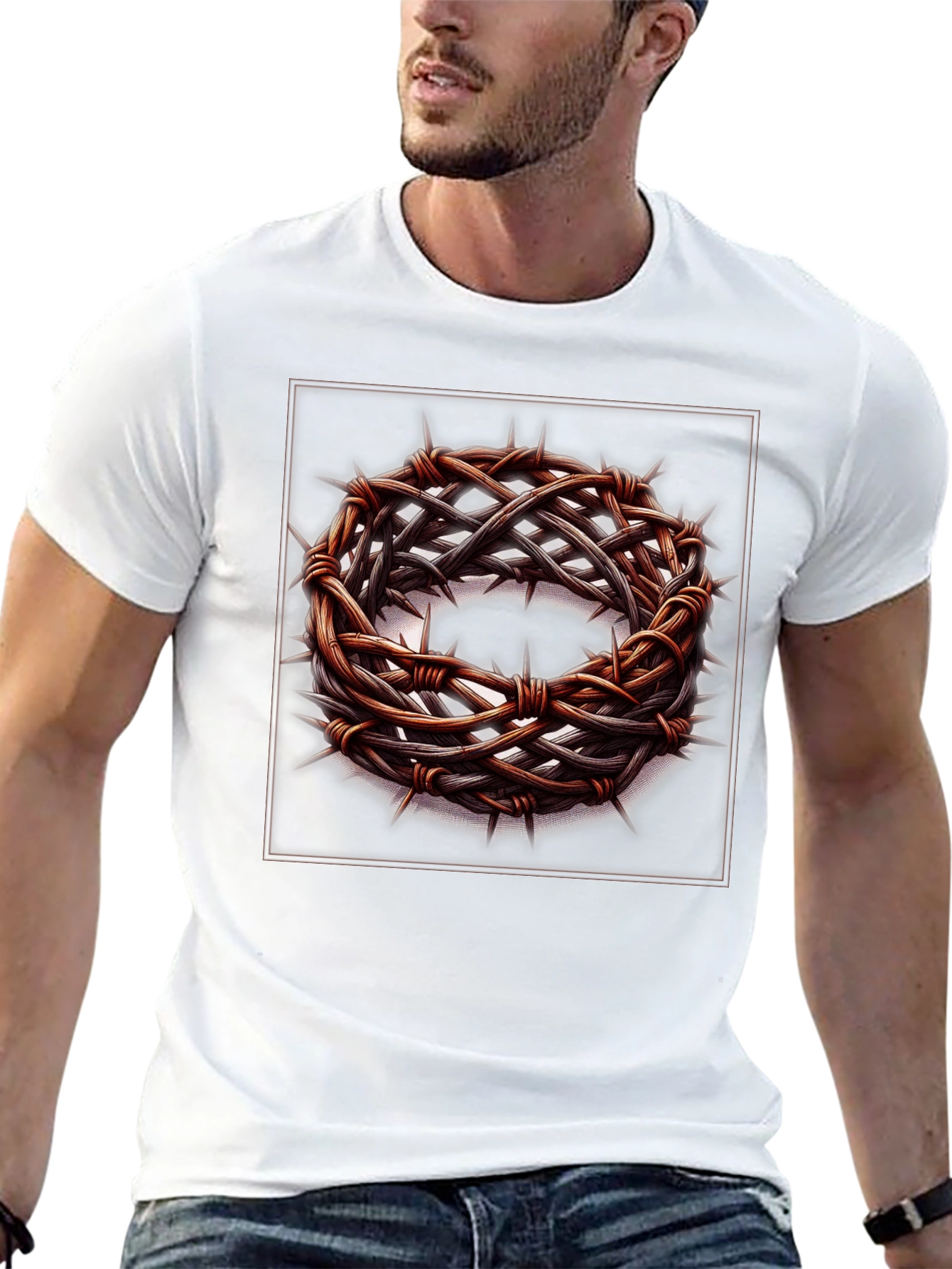 Crown of Thorns Graphic T-Shirt - Religious Apparel