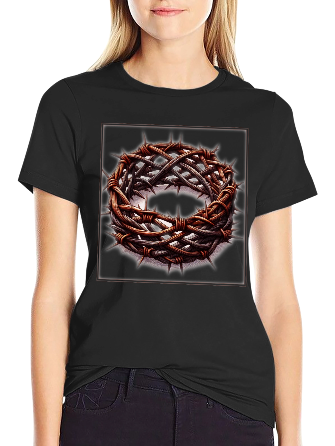 Crown of Thorns Graphic T-Shirt - Religious Apparel