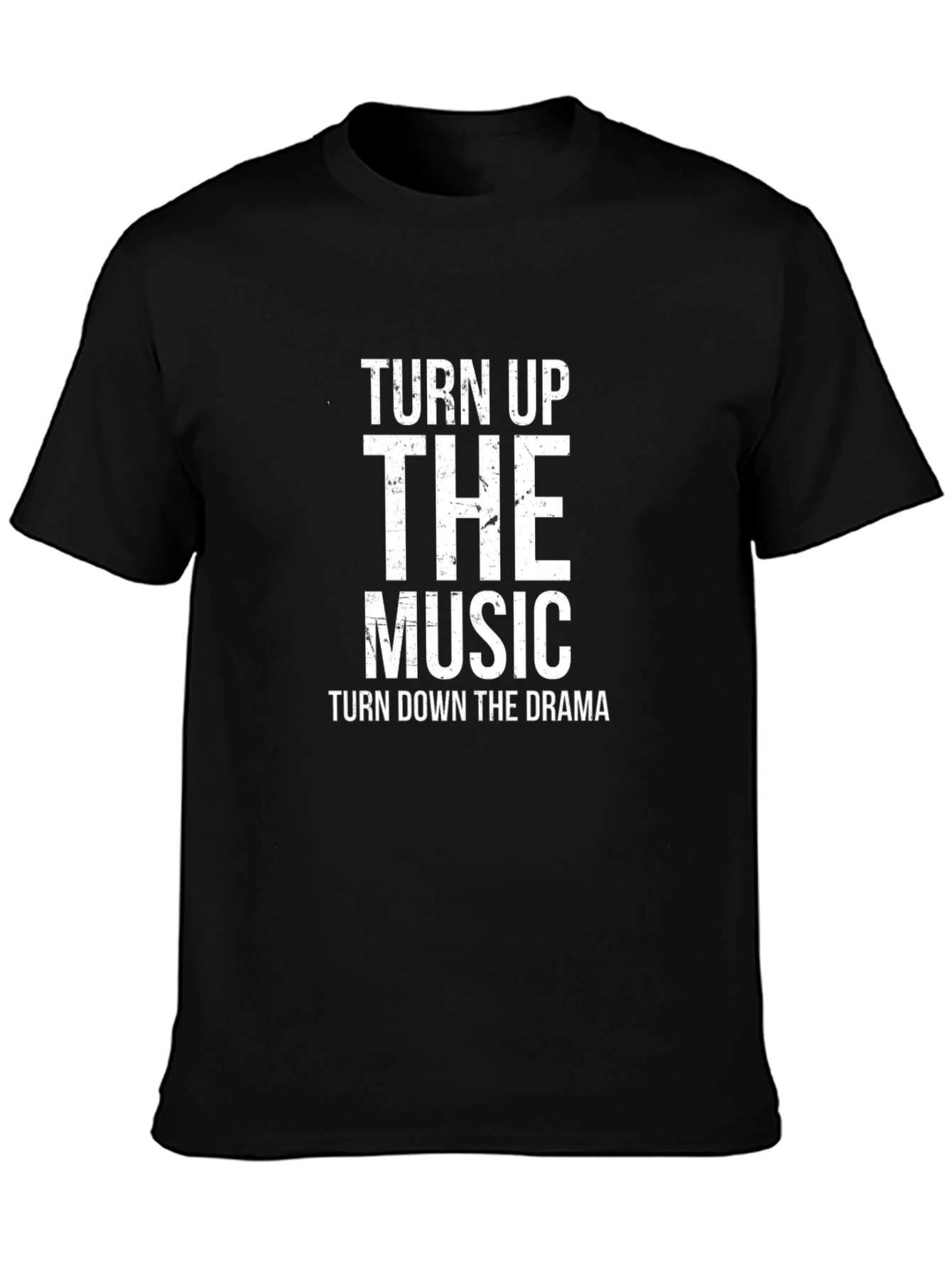 Turn Up the Music Black Graphic T-Shirt