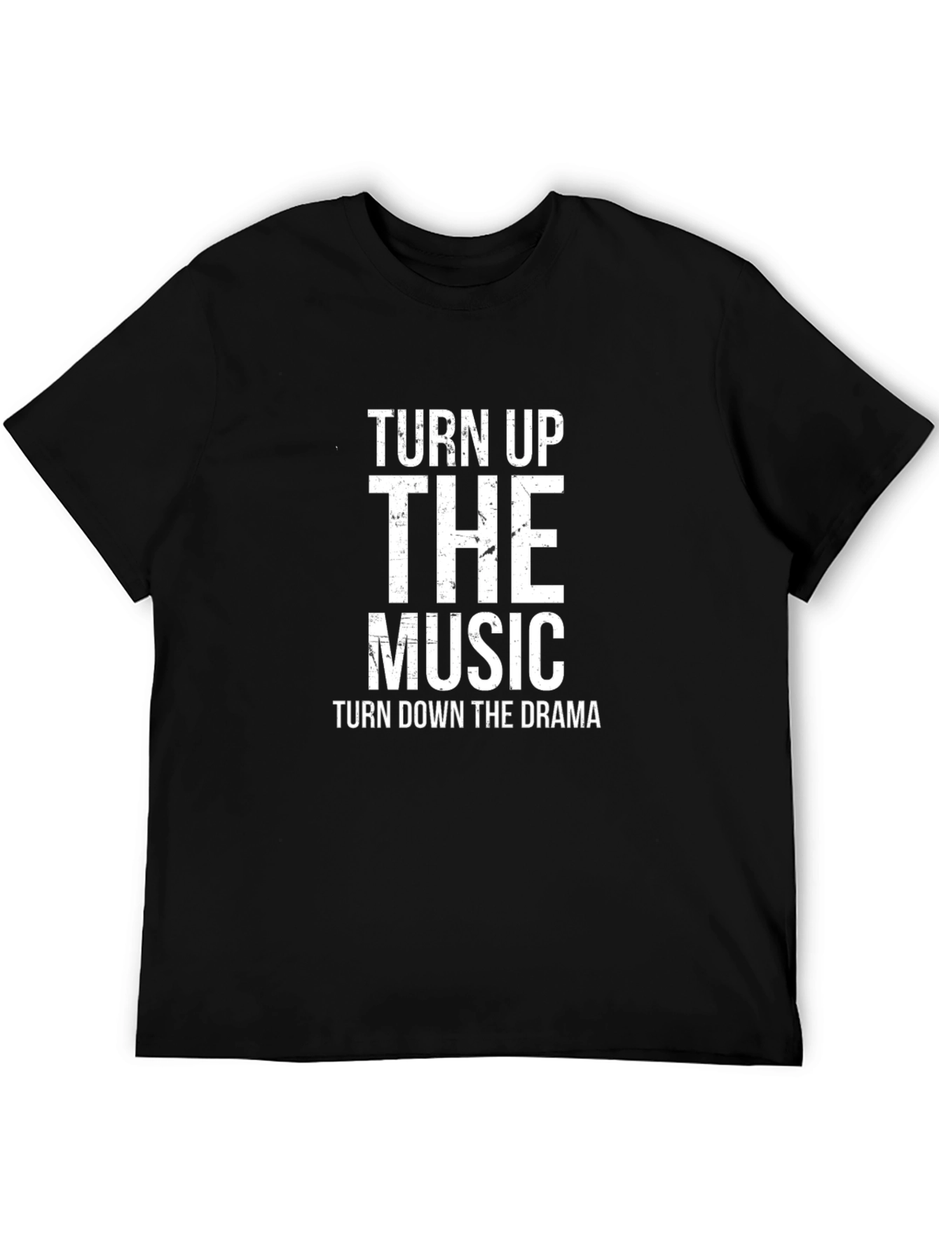 Turn Up the Music Black Graphic T-Shirt