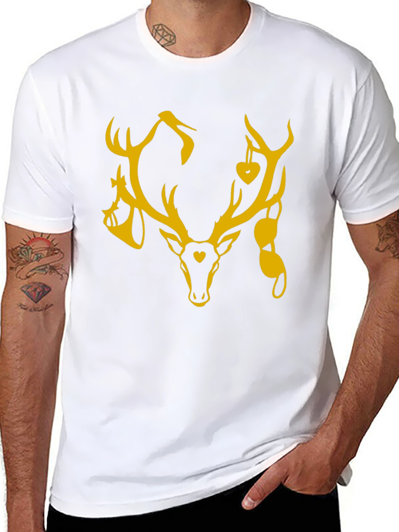 Deer & Lingerie Graphic Tee - Novelty Shirt