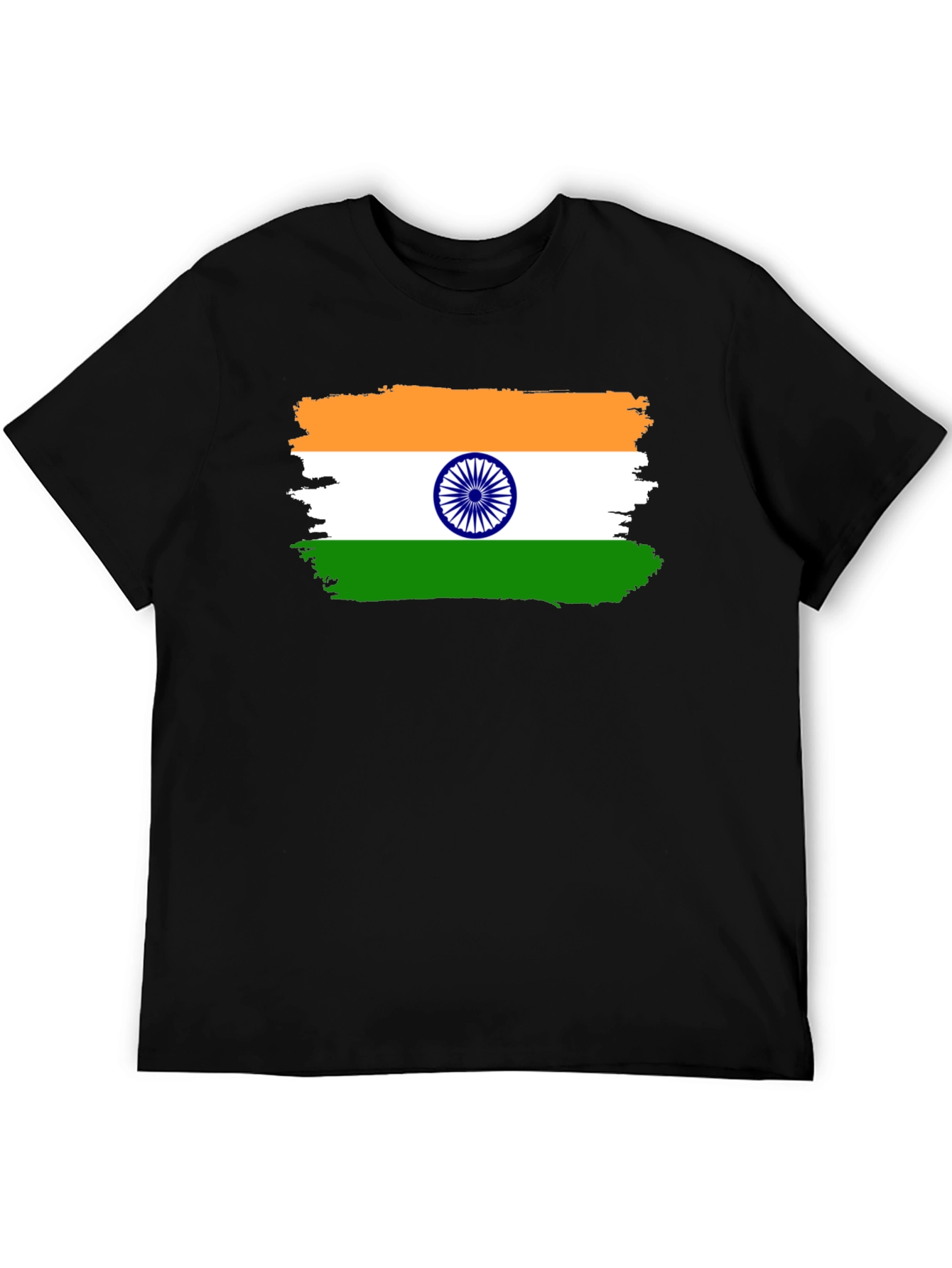 India Flag T-Shirt - Black Cotton Tee