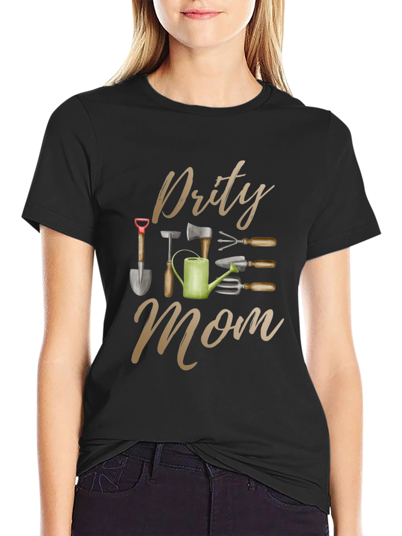 Dirty Mom Gardening Tools Graphic Tee