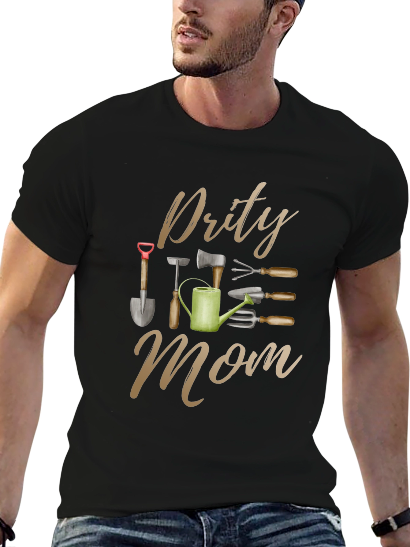 Dirty Mom Gardening Tools Graphic Tee