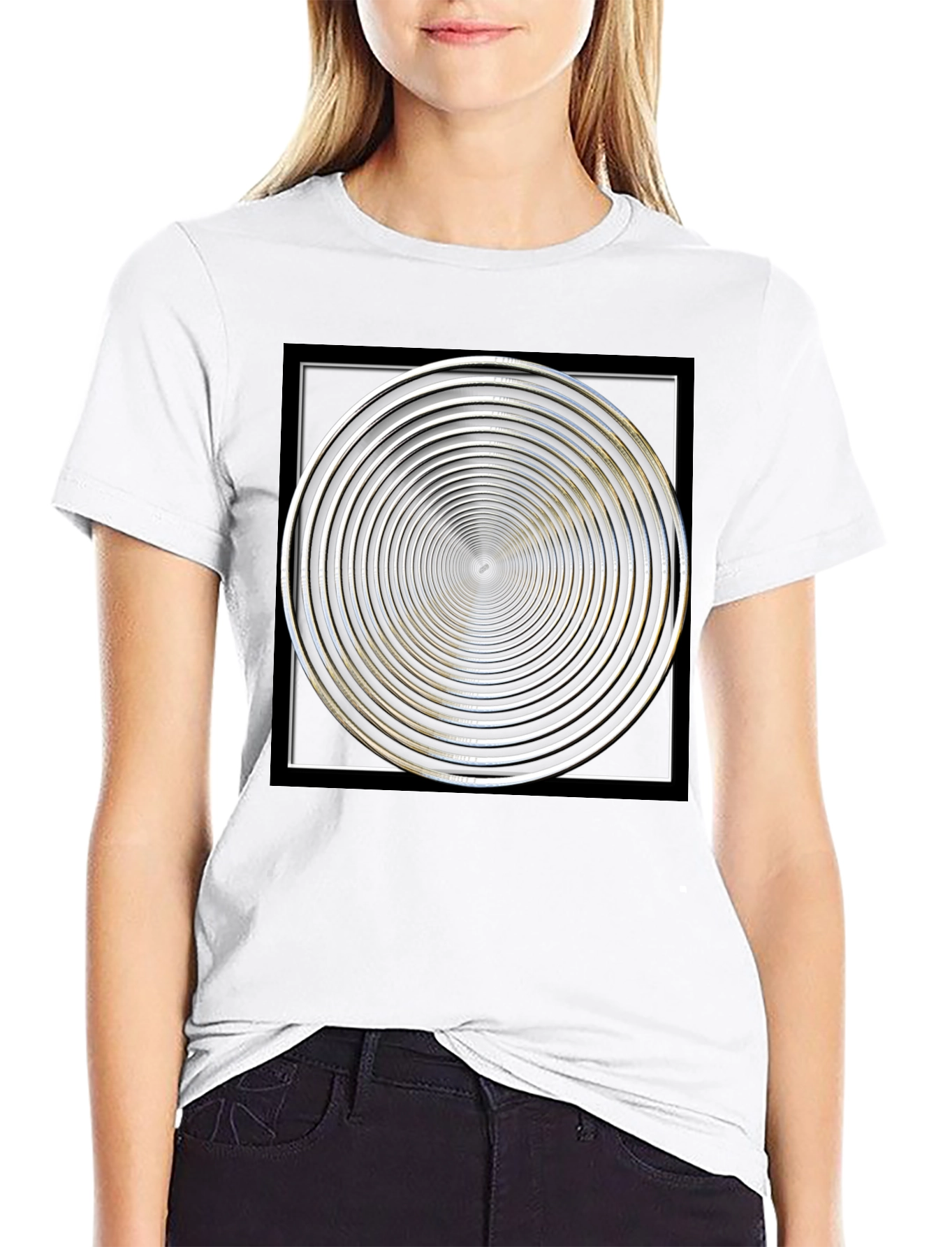 Hypnotic Spiral Graphic T-Shirt - Mens Black Tee