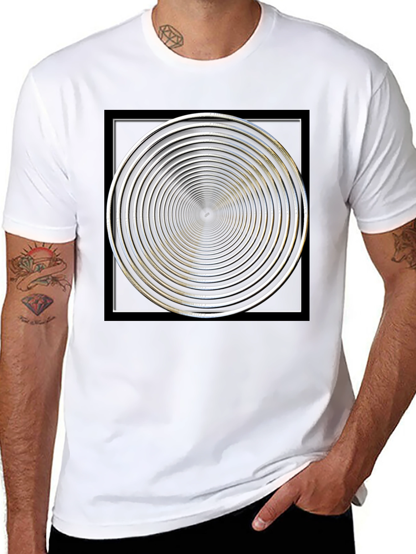 Hypnotic Spiral Graphic T-Shirt - Mens Black Tee
