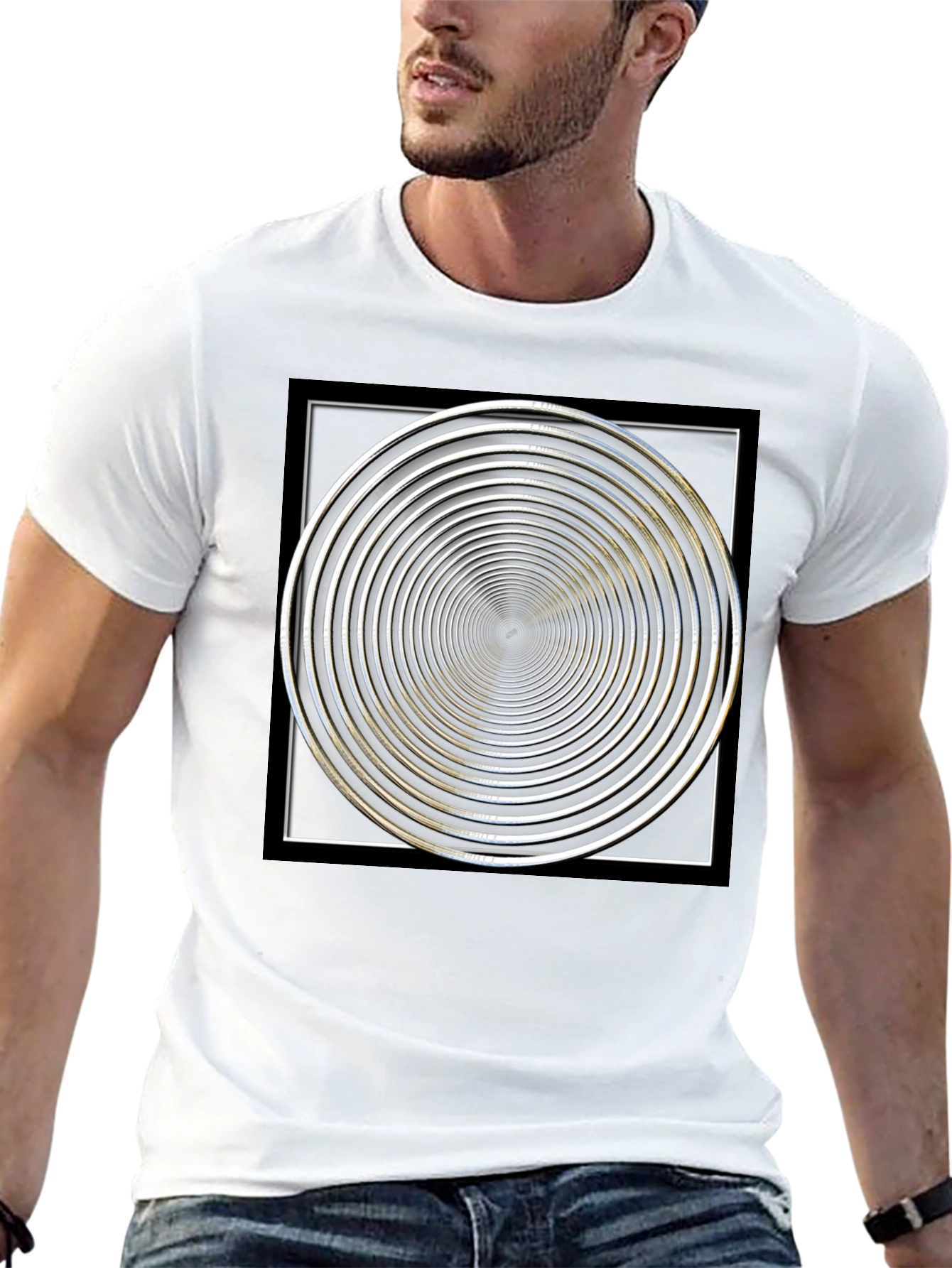 Hypnotic Spiral Graphic T-Shirt - Mens Black Tee
