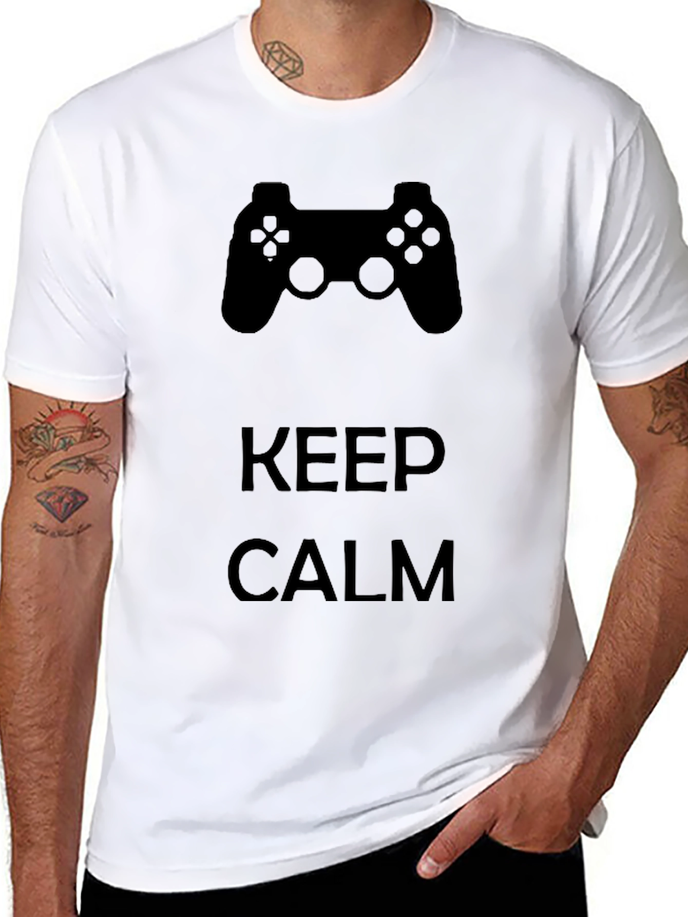 Keep Calm & Game On Black Graphic Tee