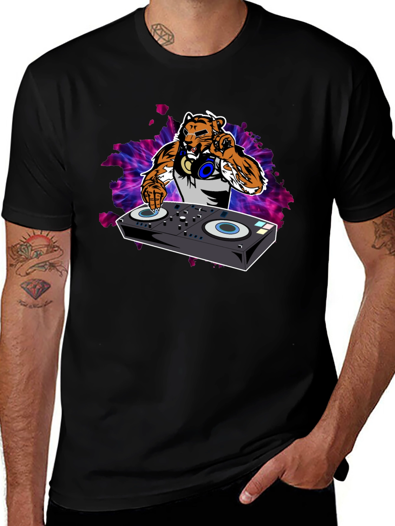 DJ Tiger Graphic Tee - Black
