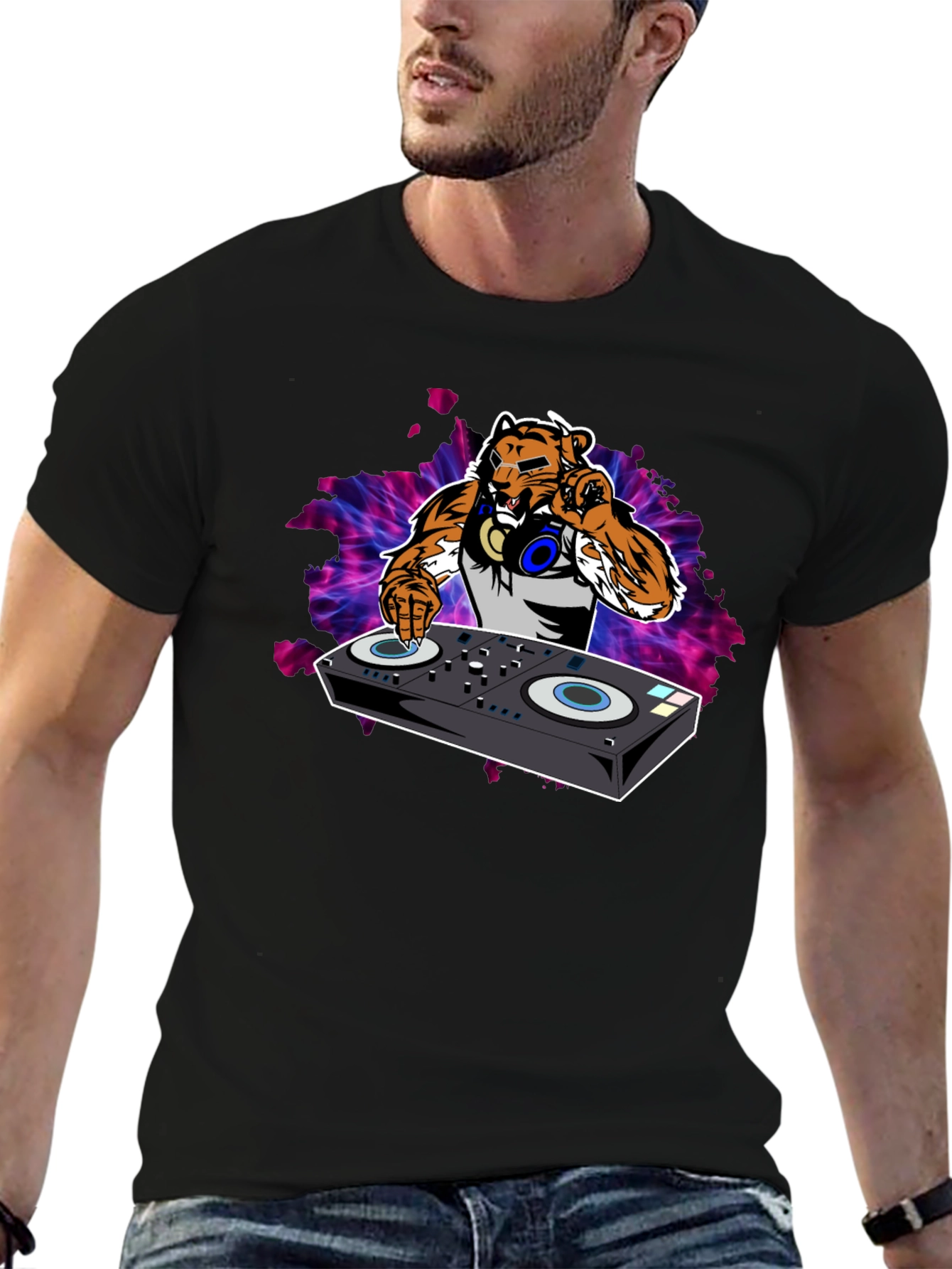 DJ Tiger Graphic Tee - Black