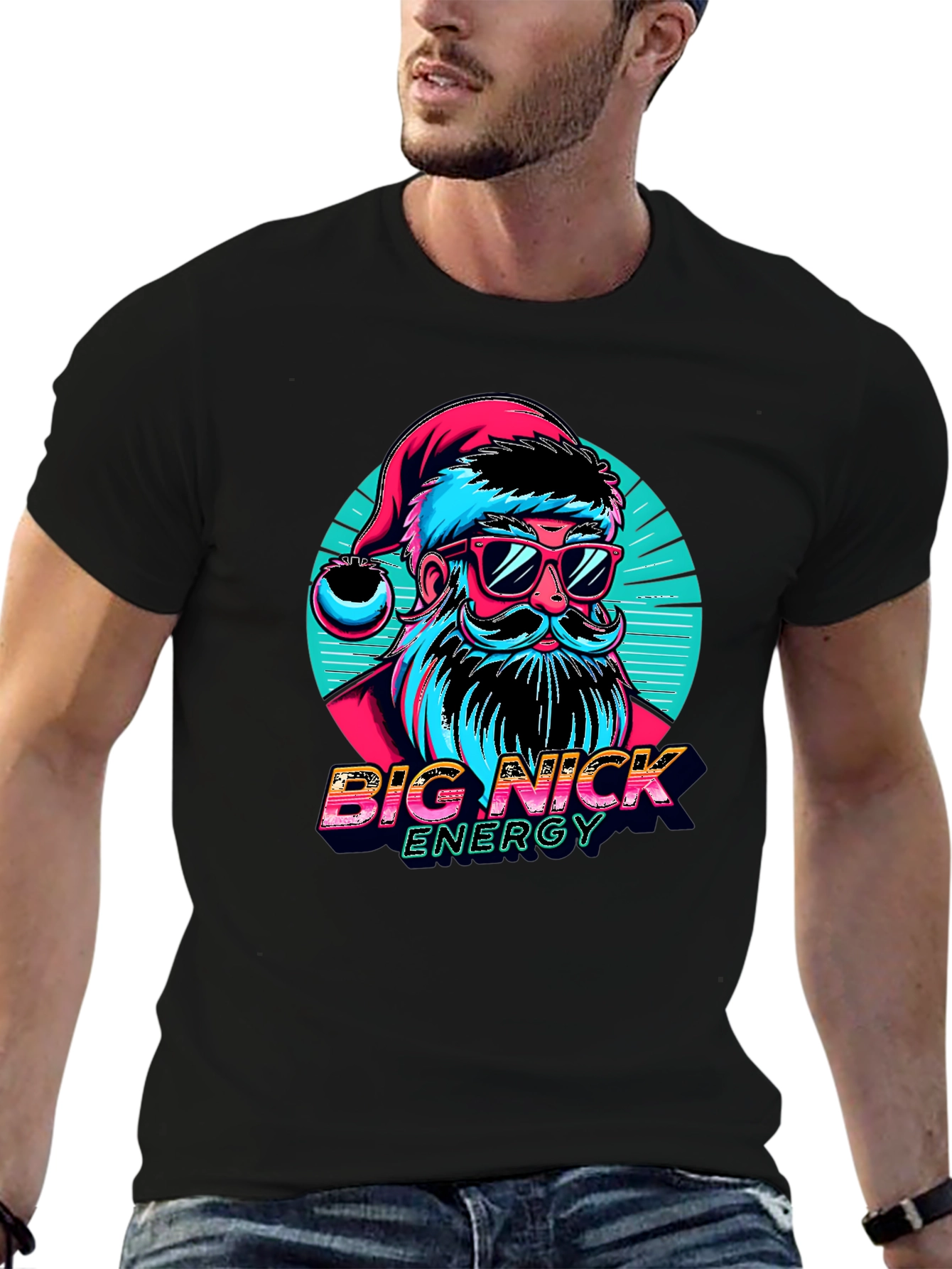 Big Nick Energy Santa Graphic T-Shirt