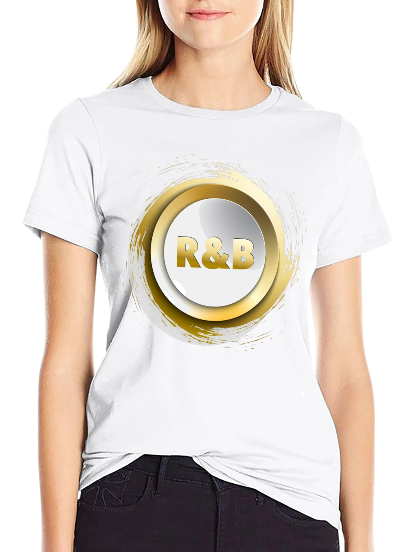 R&B Graphic Print Crew Neck T-Shirt