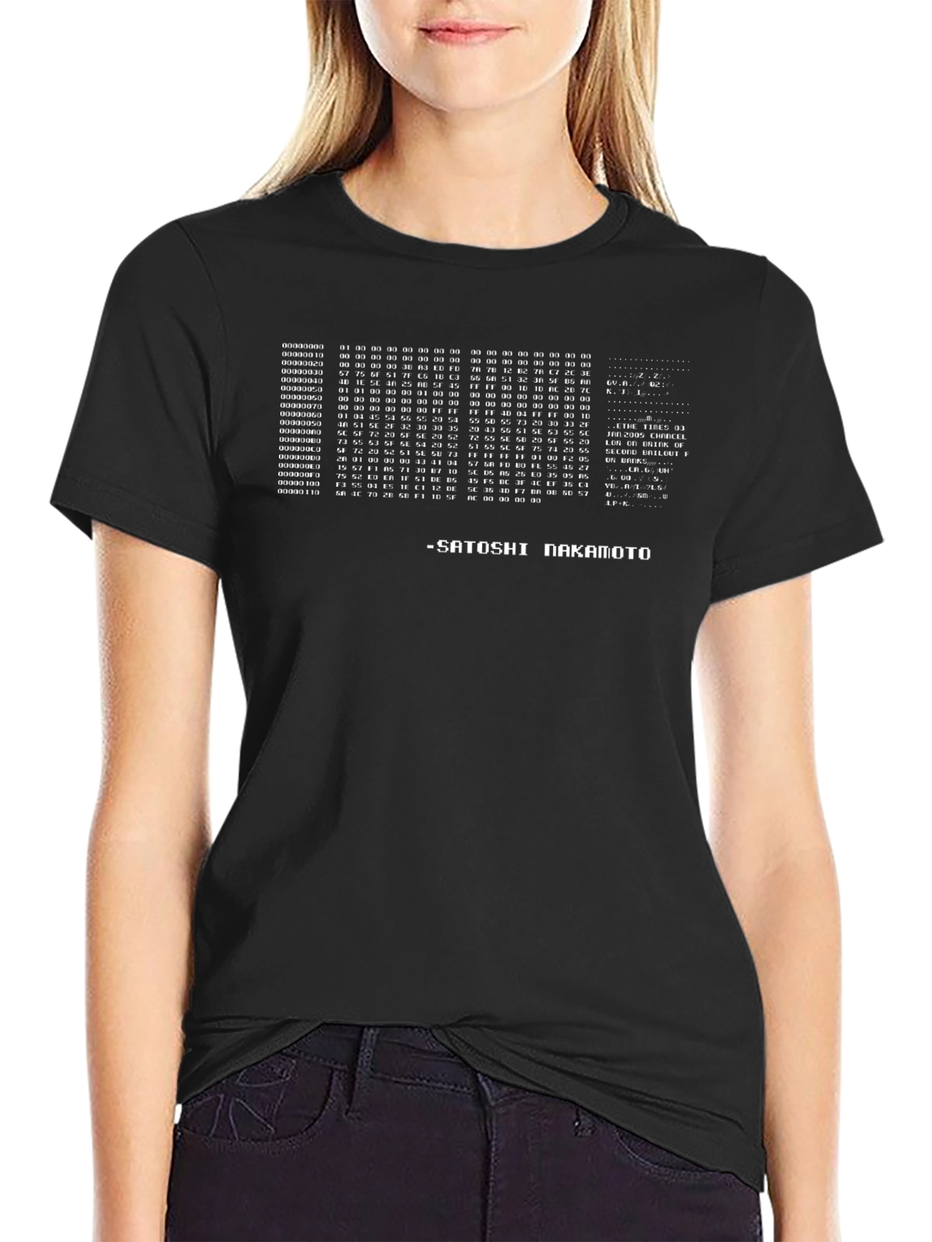 Satoshi Nakamoto Code Graphic T-Shirt