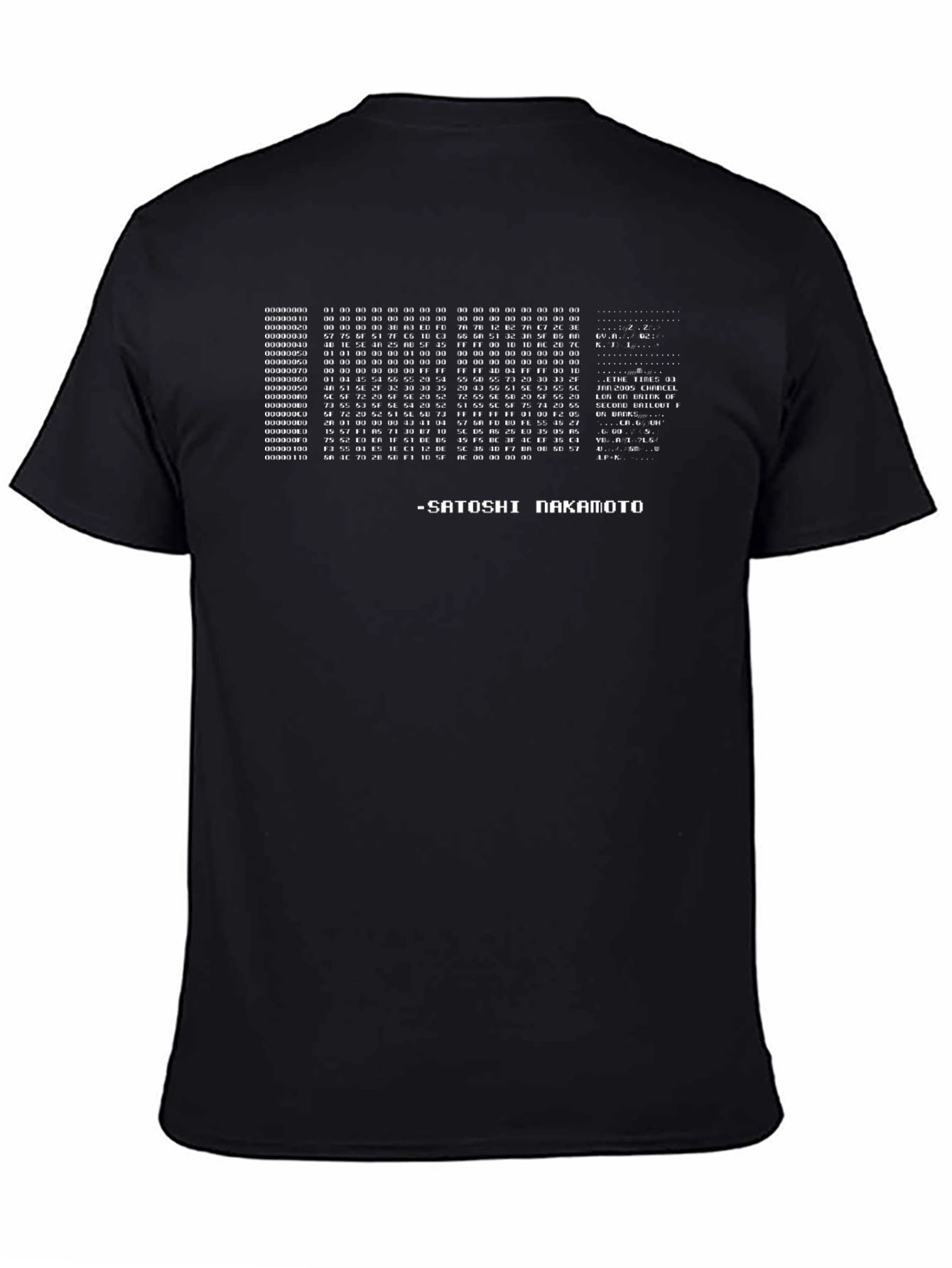 Satoshi Nakamoto Code Graphic T-Shirt
