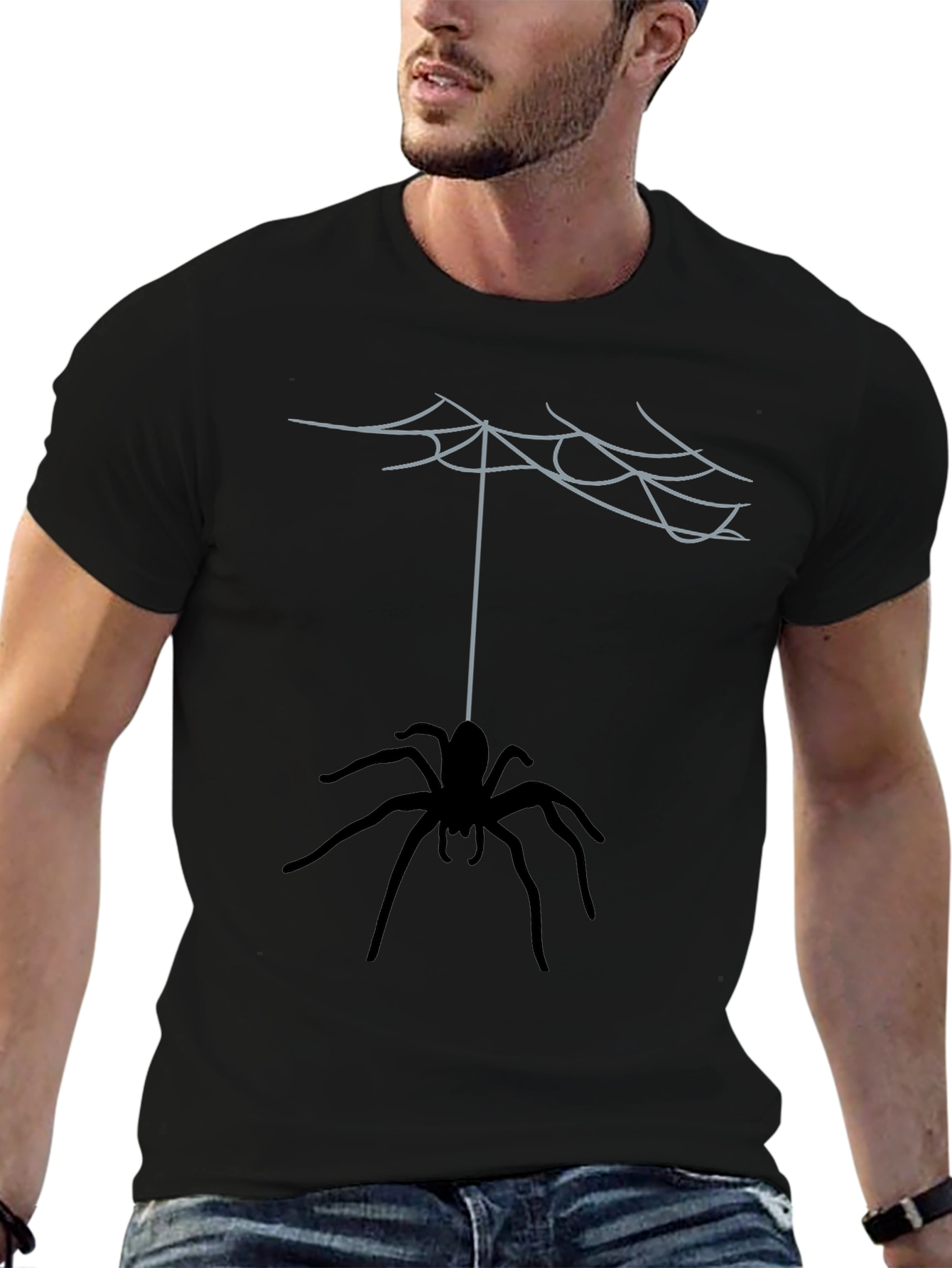 Spider Web Graphic Tee - Mens Black T-Shirt