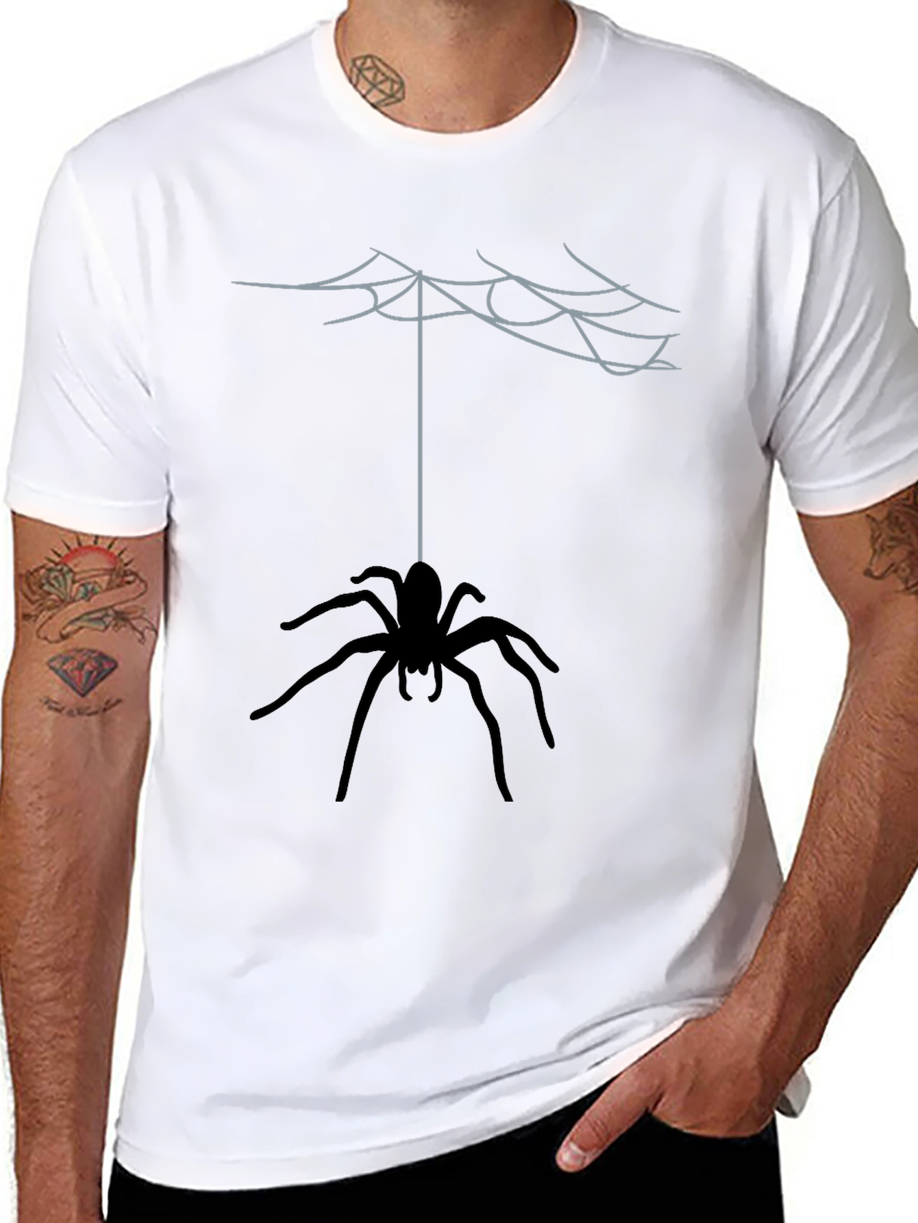 Spider Web Graphic Tee - Mens Black T-Shirt