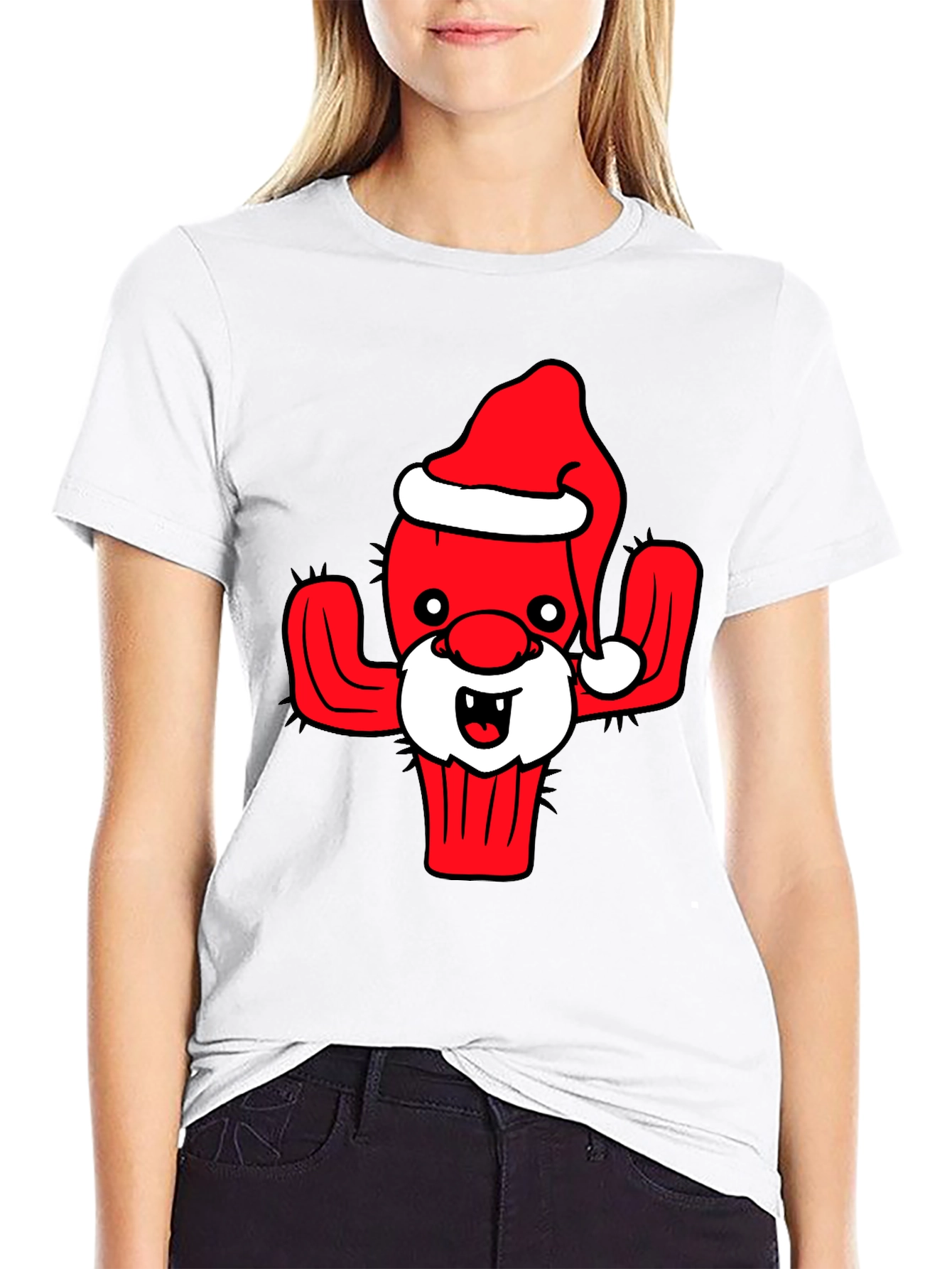 Funny Cactus Santa Christmas T-Shirt