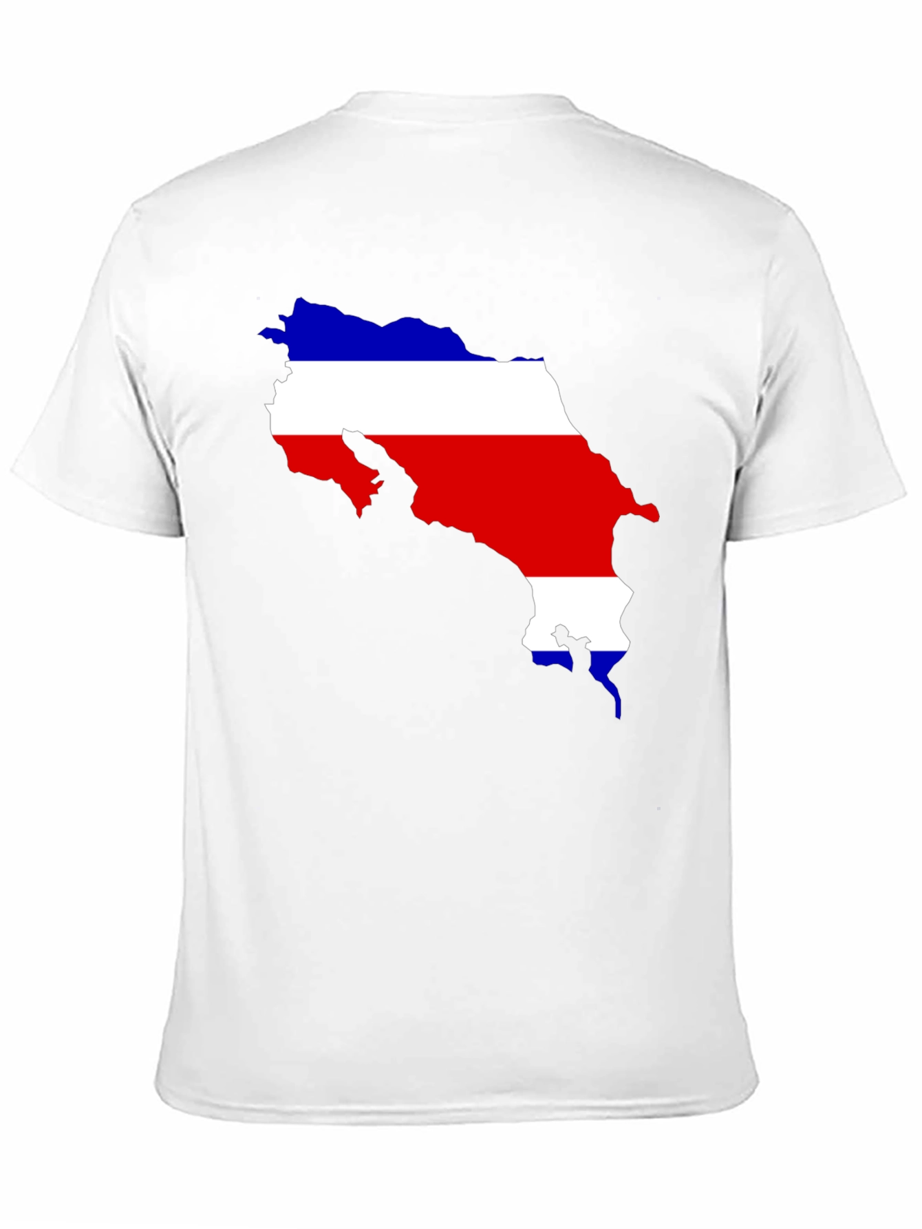 Costa Rica Flag Map T-Shirt - Black