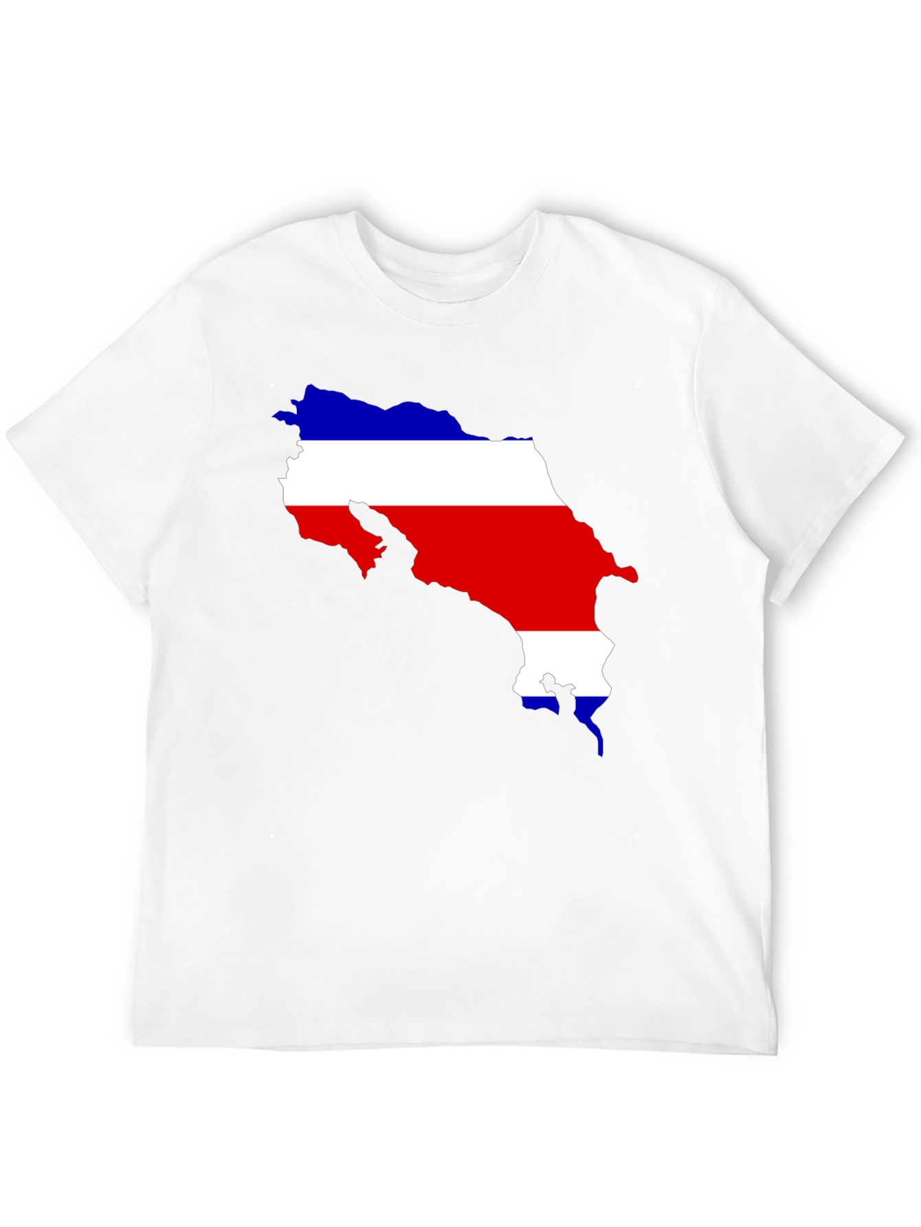 Costa Rica Flag Map T-Shirt - Black
