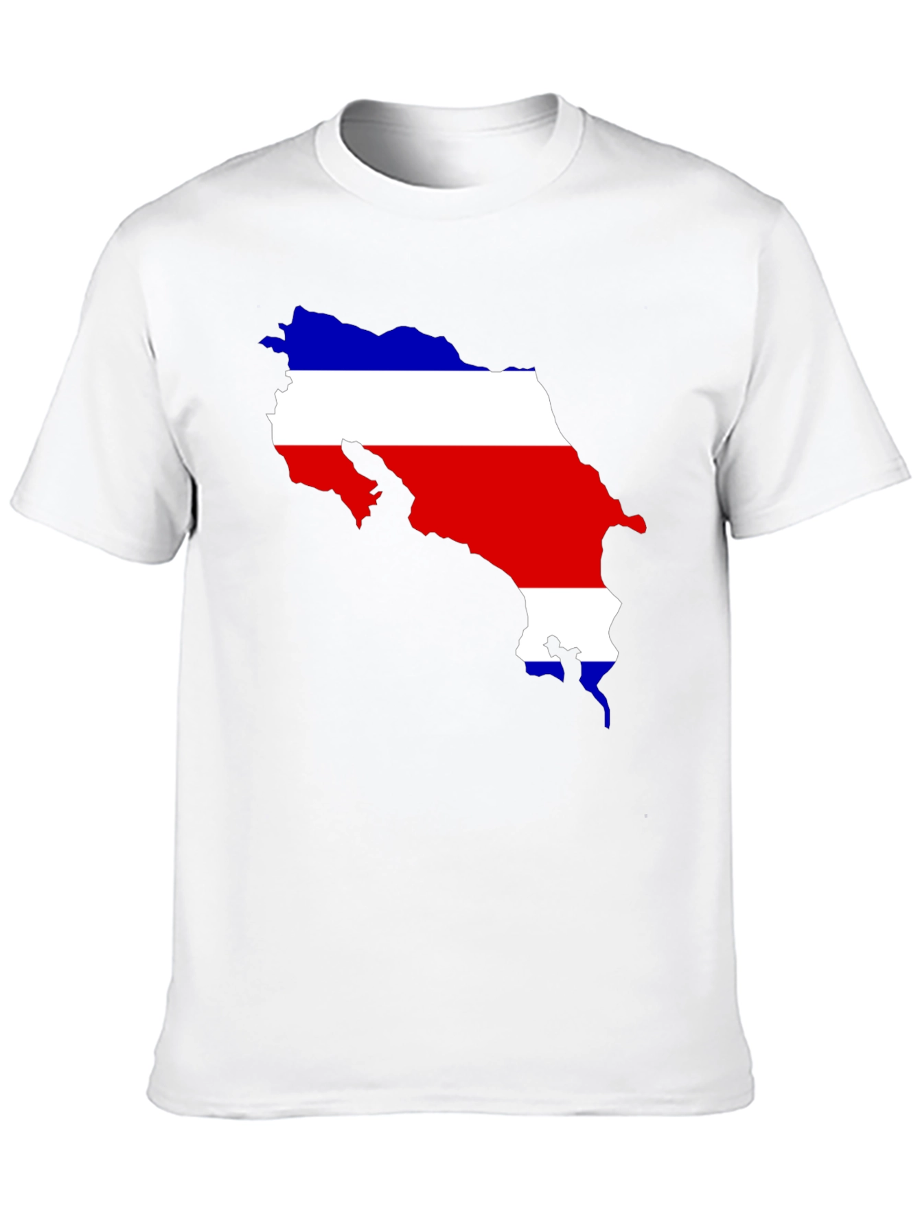Costa Rica Flag Map T-Shirt - Black