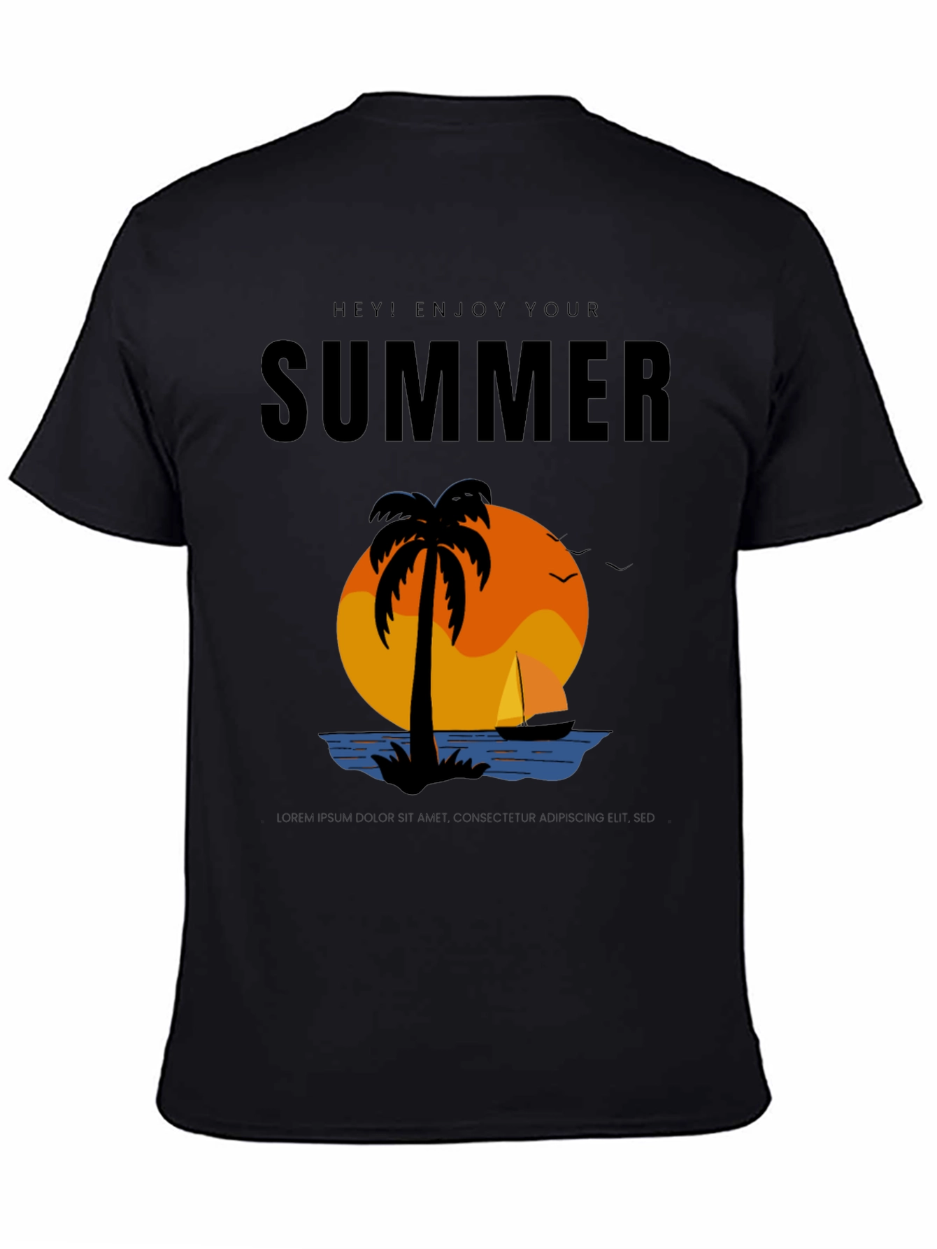 Summer Enjoy T-Shirt - Palm Tree Sunset Vacation Tee
