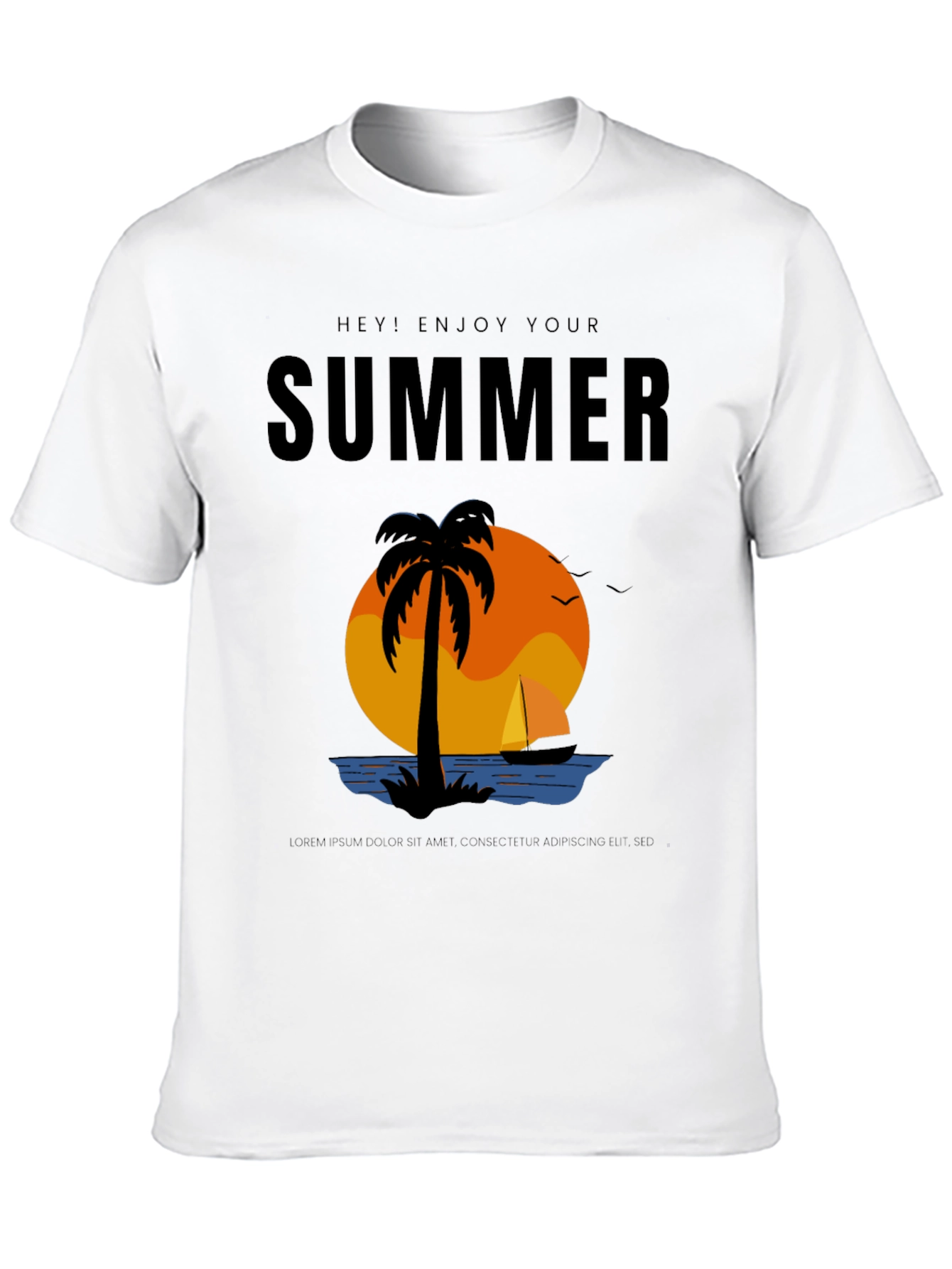 Summer Enjoy T-Shirt - Palm Tree Sunset Vacation Tee