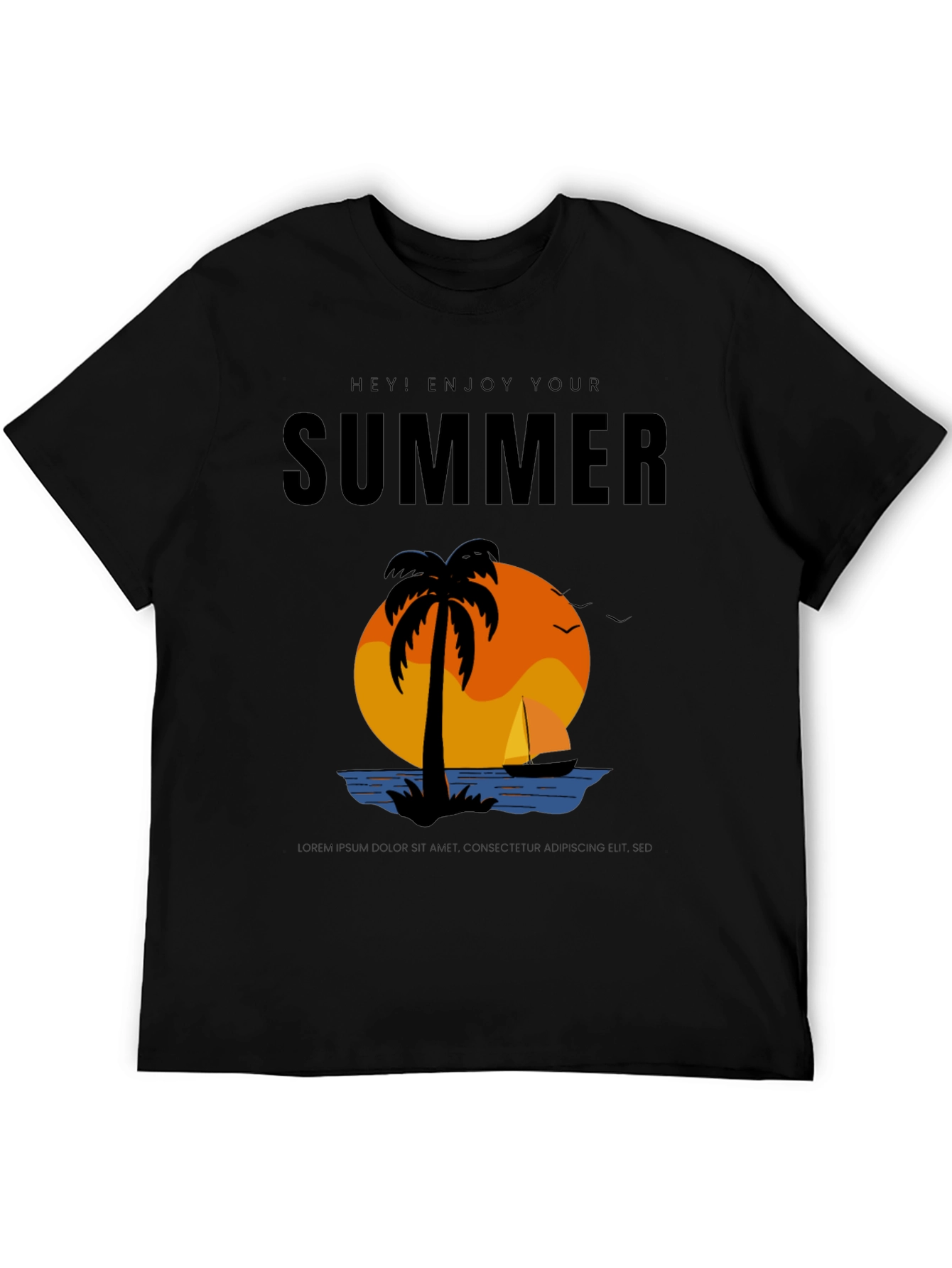 Summer Enjoy T-Shirt - Palm Tree Sunset Vacation Tee