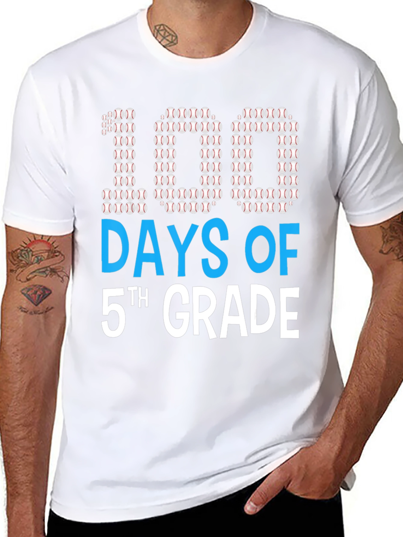 100 Days of 5th Grade Baseball T-Shirt