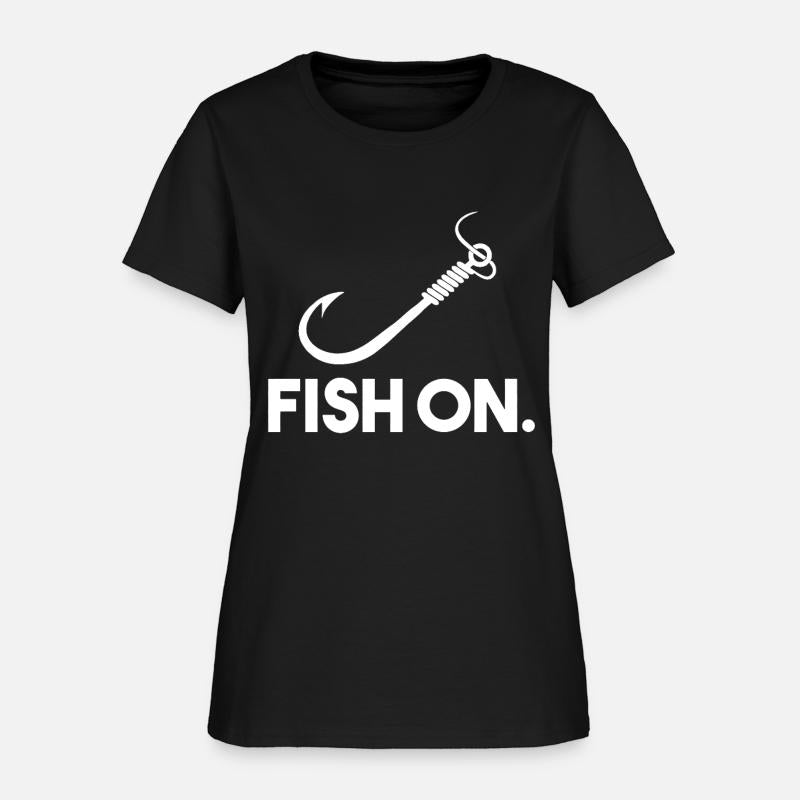 Fish on funny hunting and fishing outdoorsman tee
