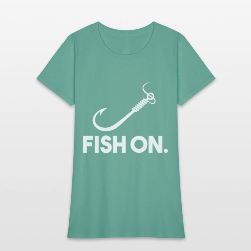 Fish on funny hunting and fishing outdoorsman tee