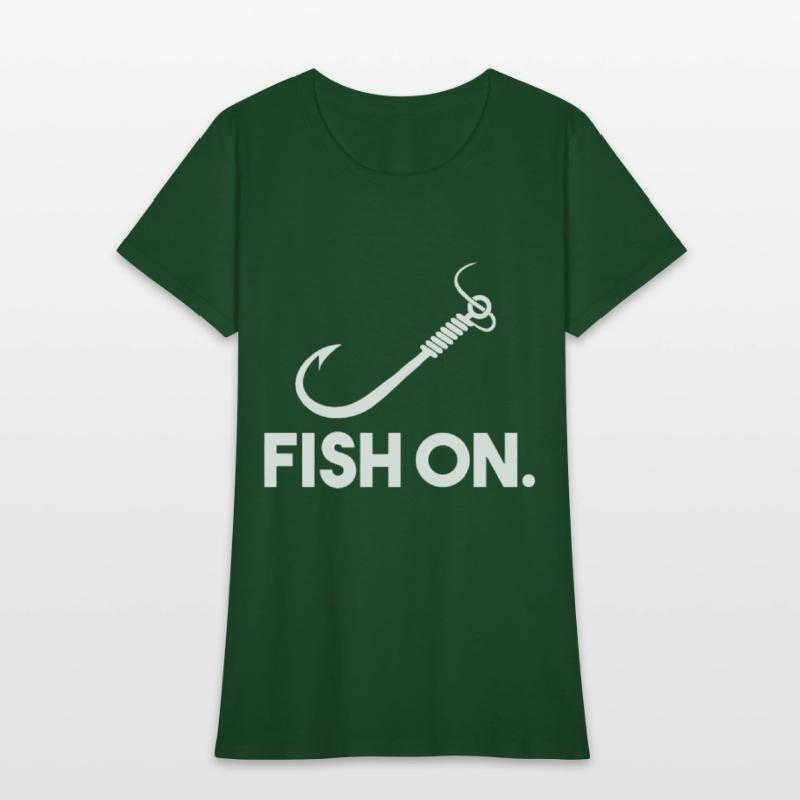Fish on funny hunting and fishing outdoorsman tee