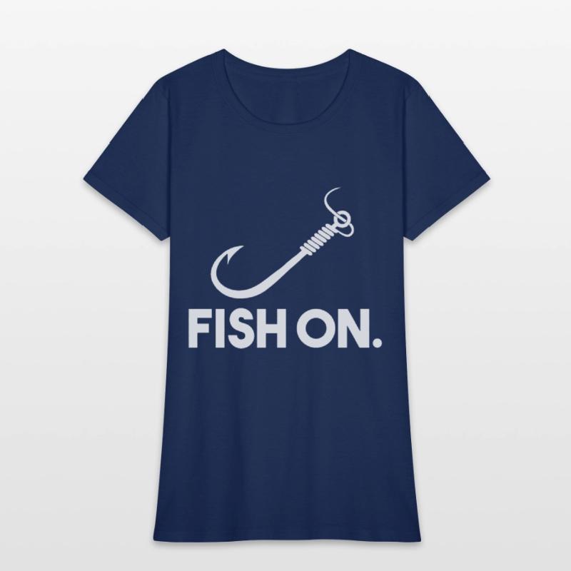 Fish on funny hunting and fishing outdoorsman tee