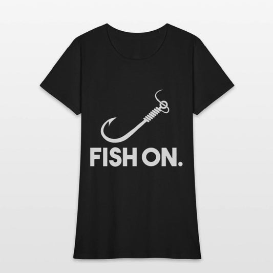 Fish on funny hunting and fishing outdoorsman tee