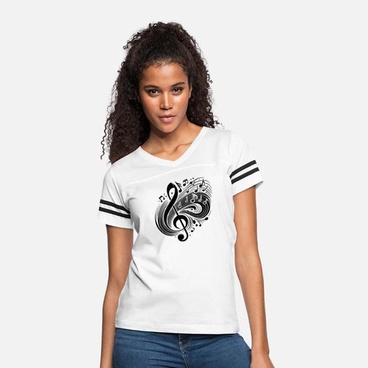 Floating Music Notes Flying Clef