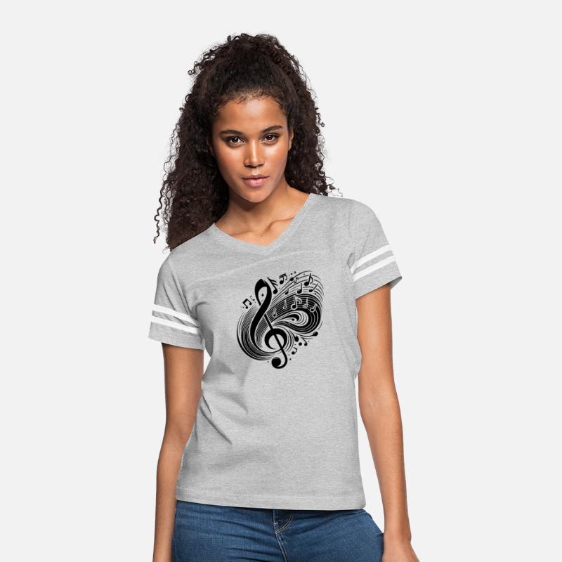 Floating Music Notes Flying Clef