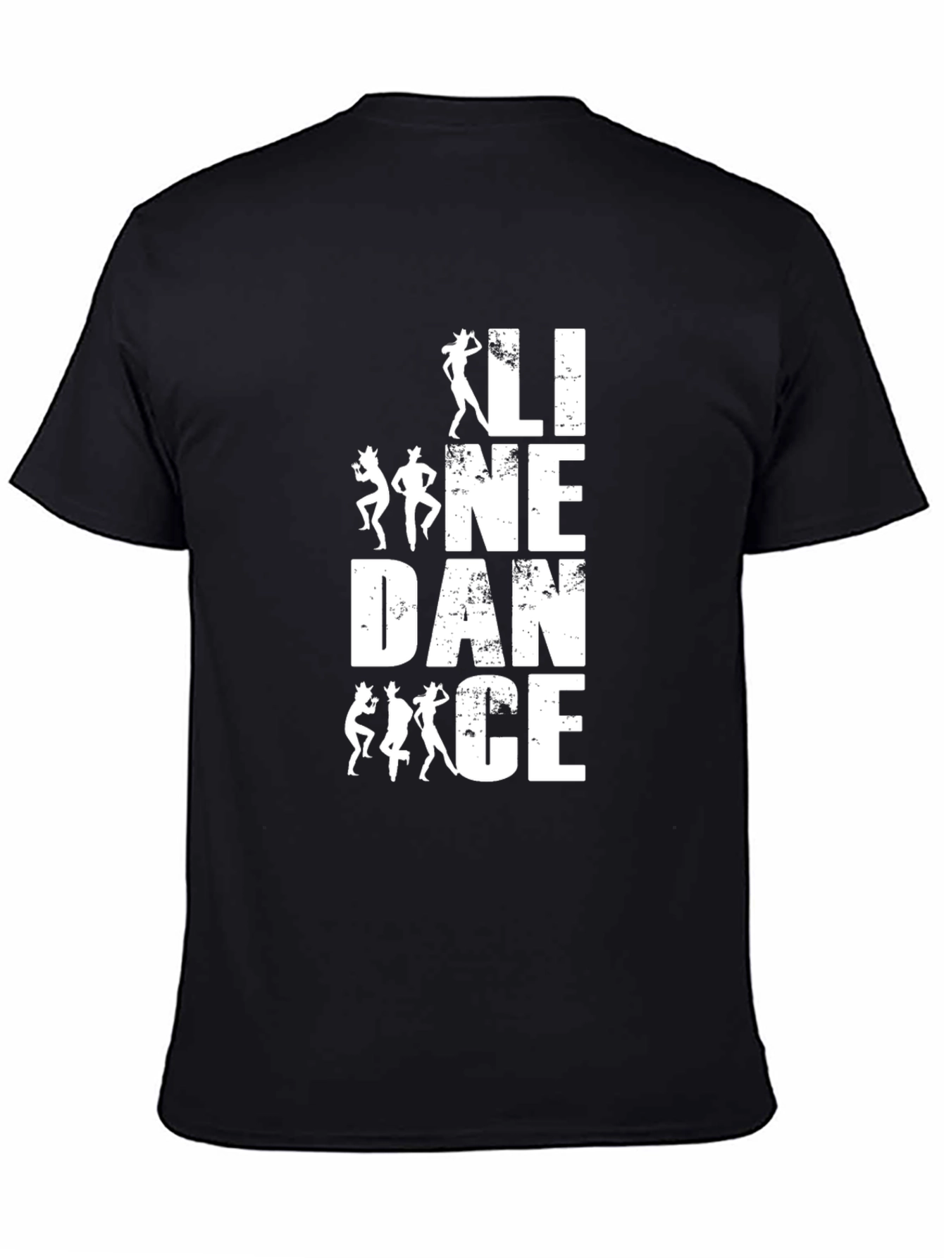 Line Dance Graphic Tee - Stylish Black Cotton T-Shirt