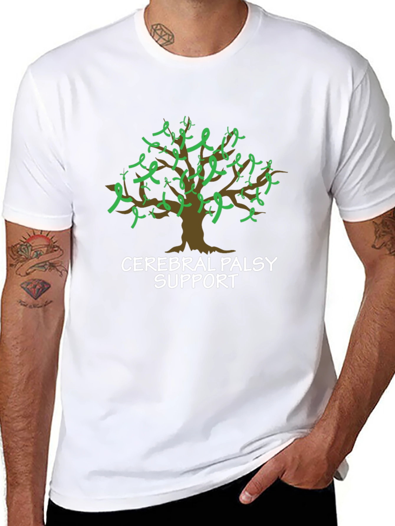 Cerebral Palsy Support Ribbon Tree T-Shirt